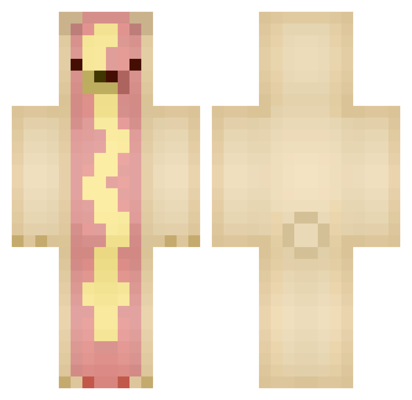 lousword Minecraft skin, front and back view