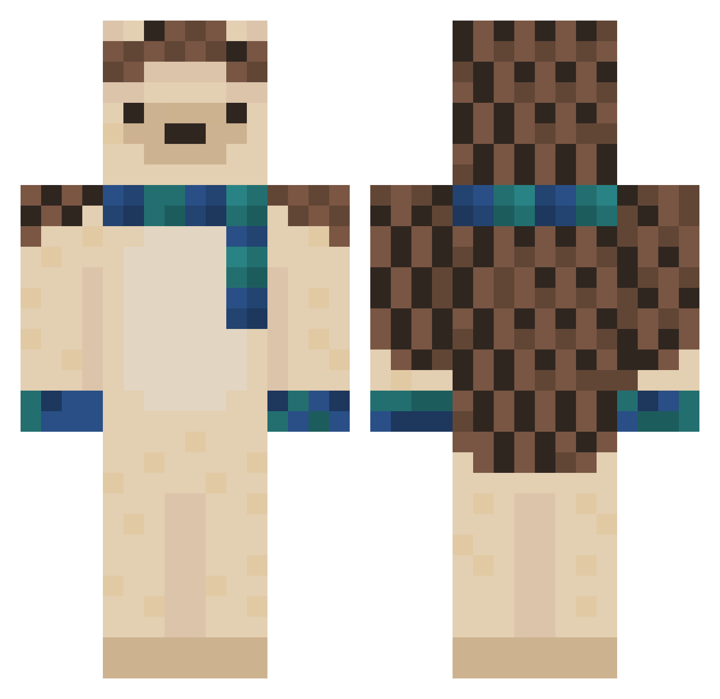 MakkoMakow Minecraft skin, front and back view