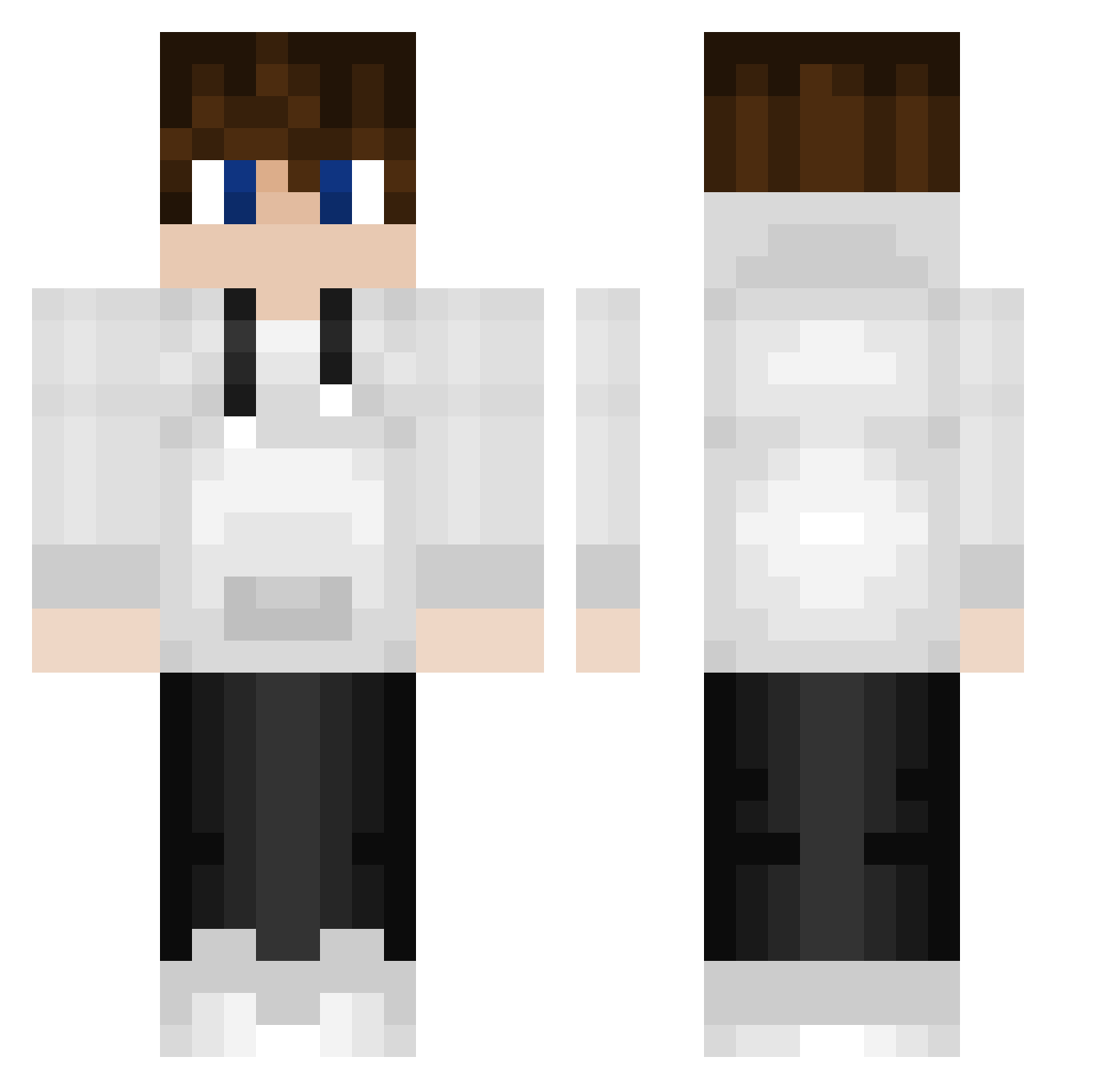 sssmke Minecraft skin, front and back view