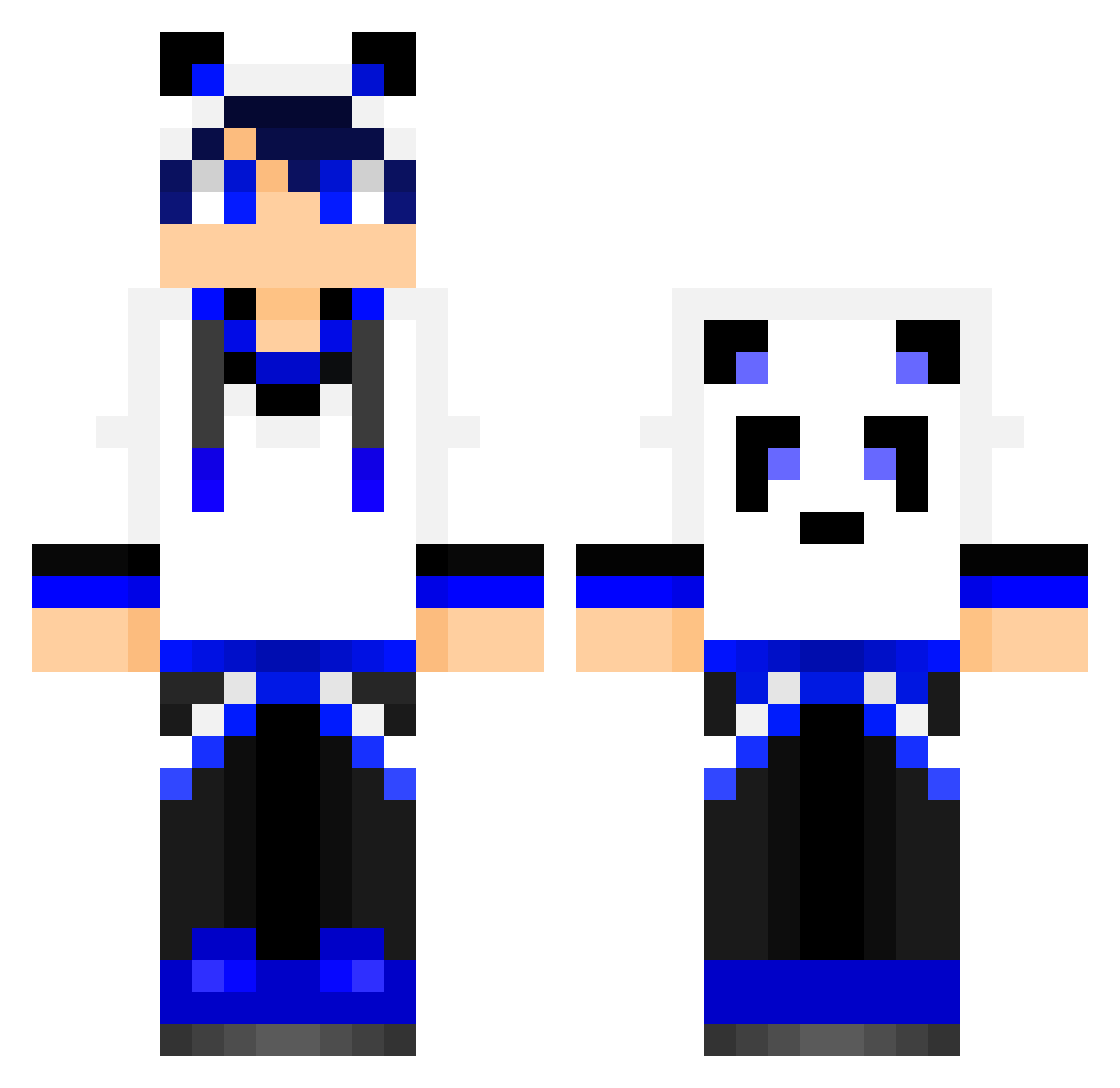 SpielegameLP Minecraft skin, front and back view