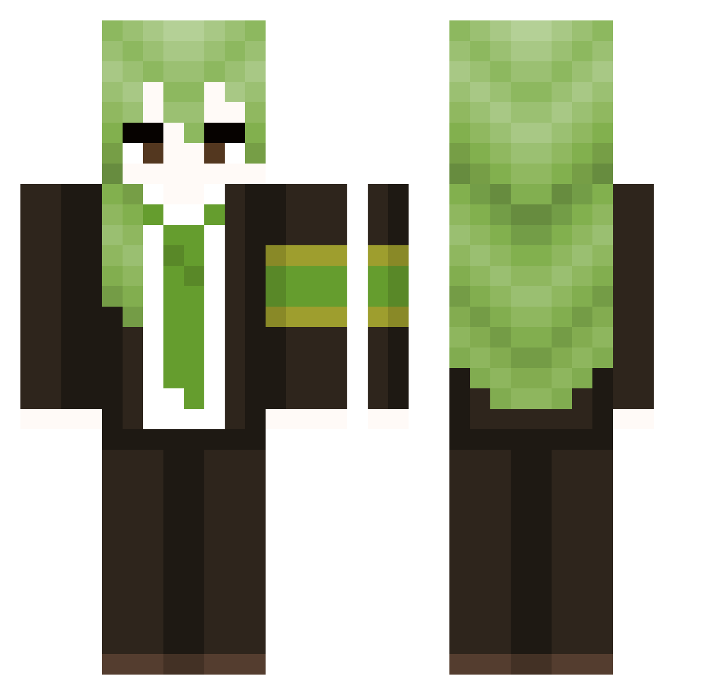 Ubiquitously Minecraft skin, front and back view