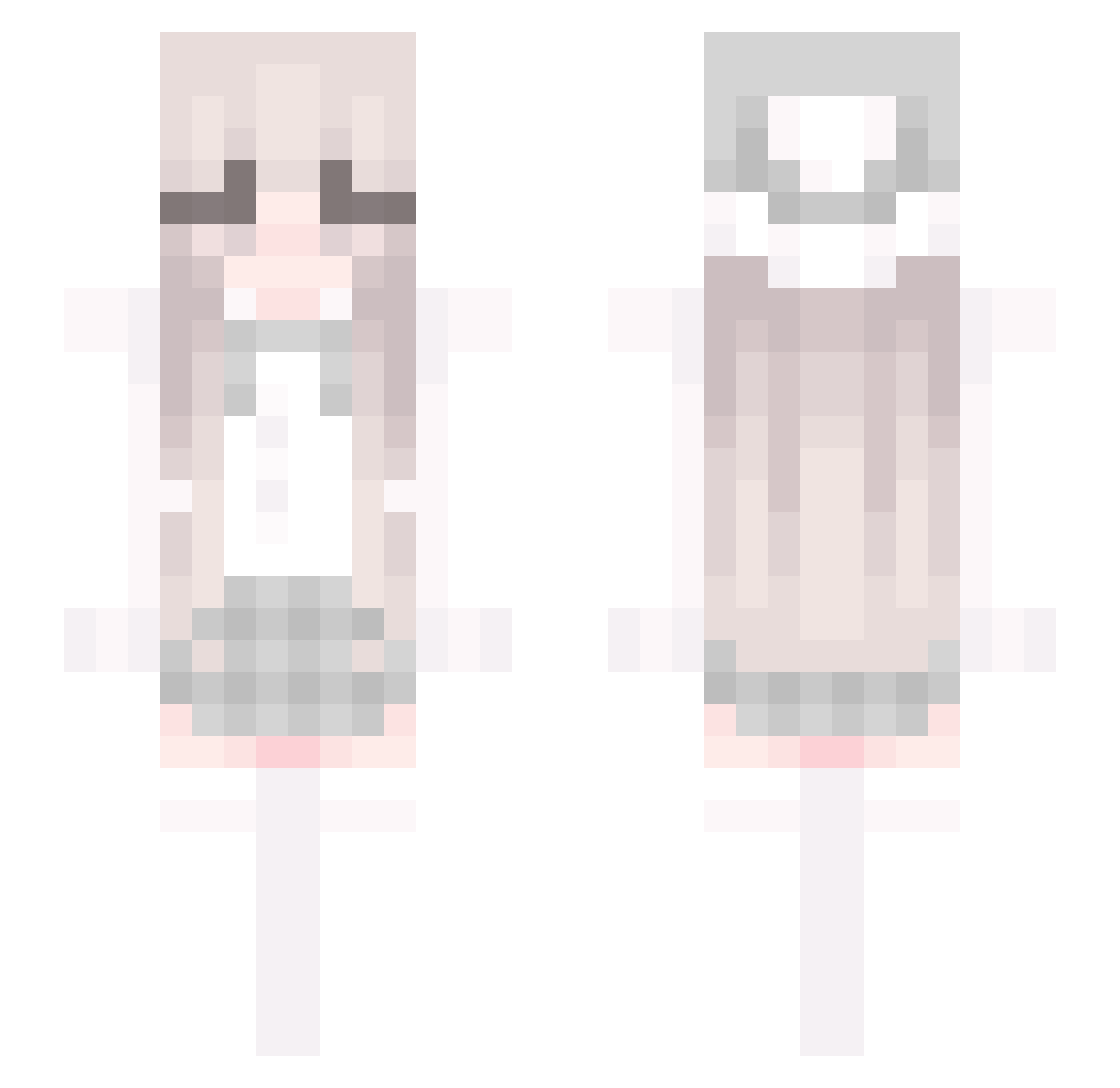 Isabelle Minecraft skin, front and back view