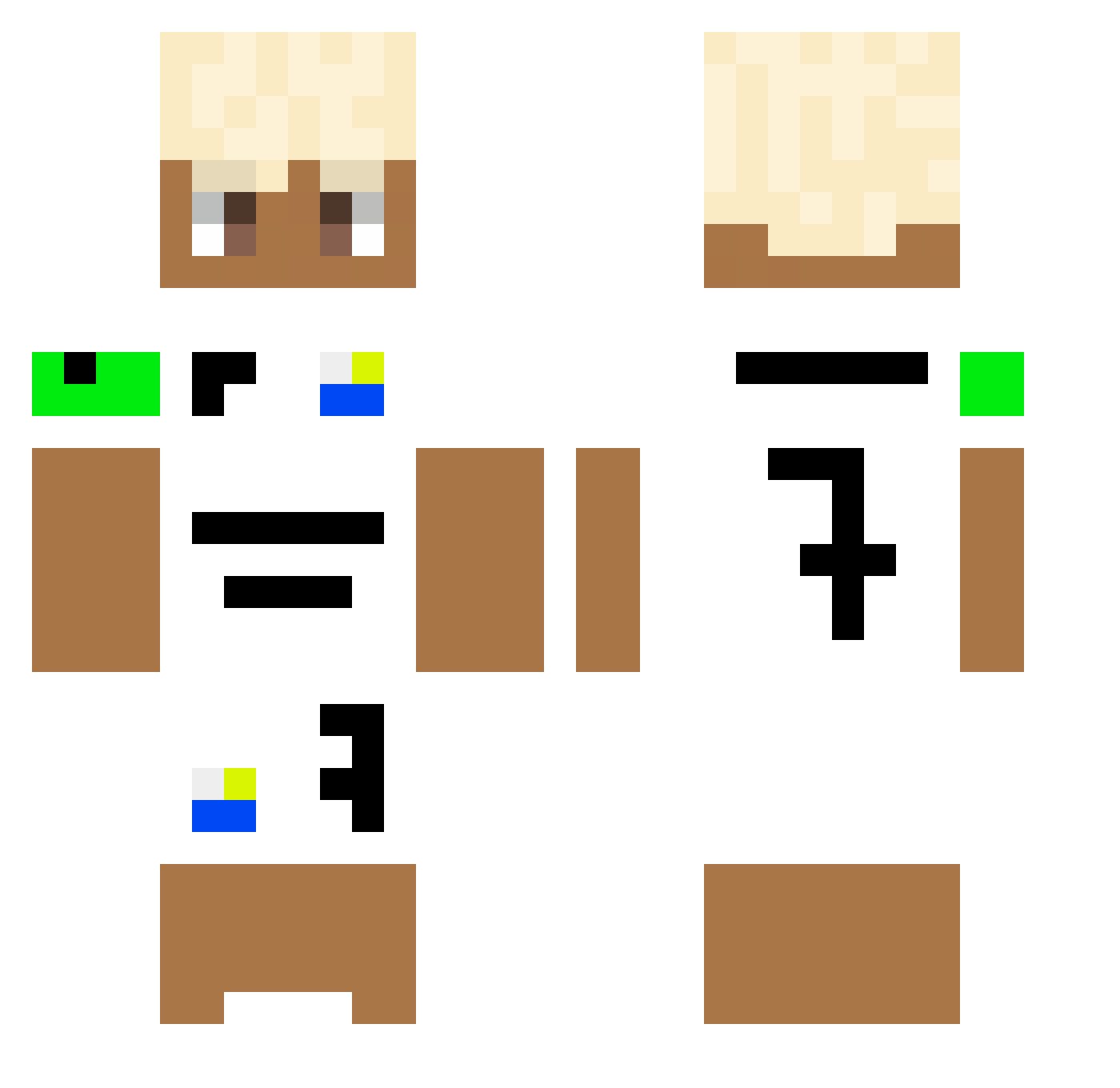 Burza33 Minecraft skin, front and back view