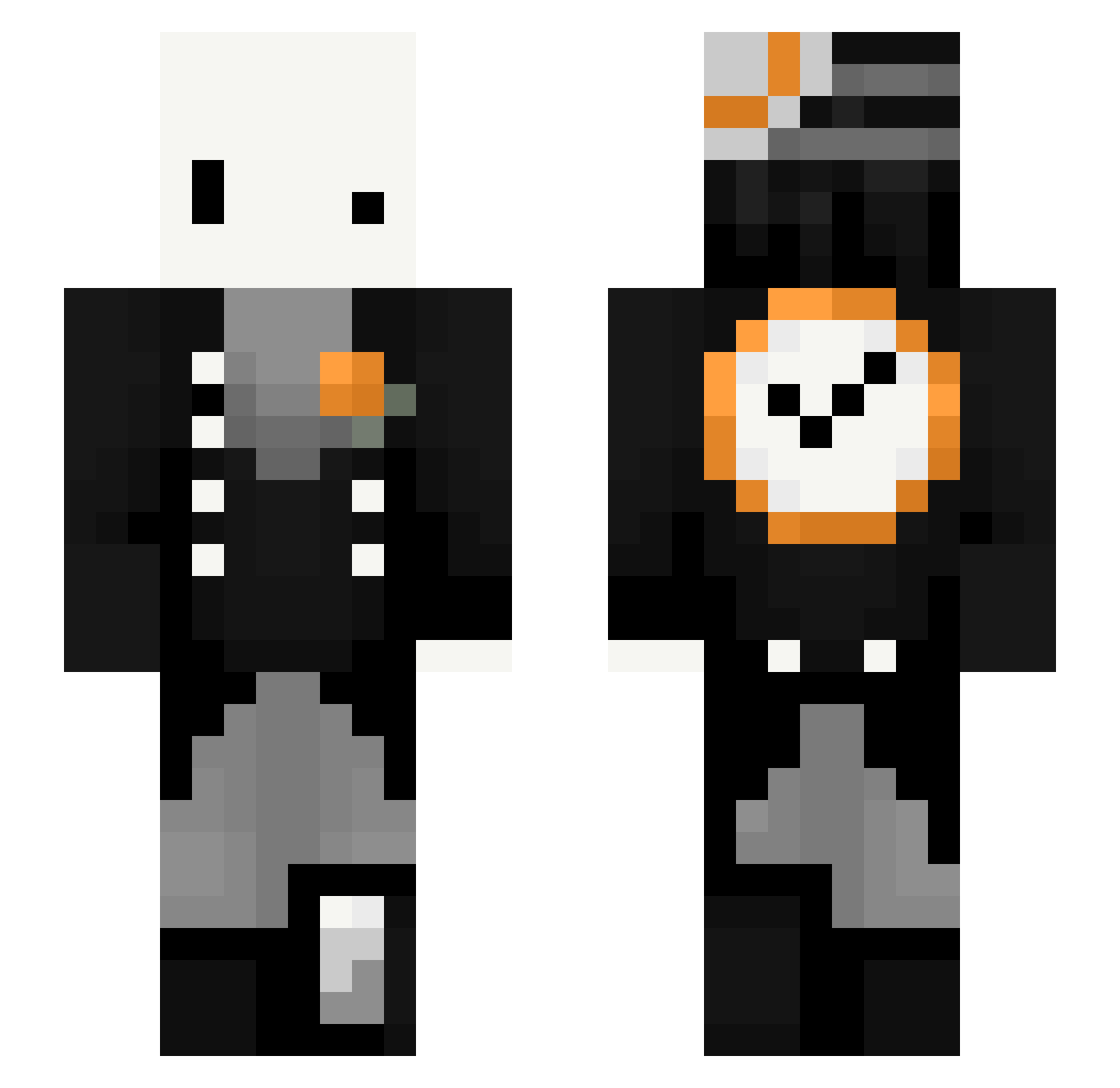 GrayFox0189 Minecraft skin, front and back view