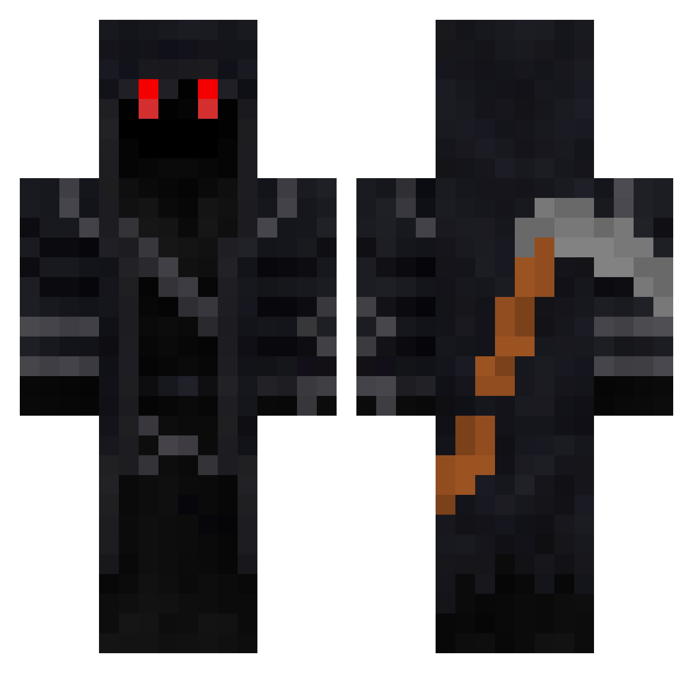 playingfire Minecraft skin, front and back view