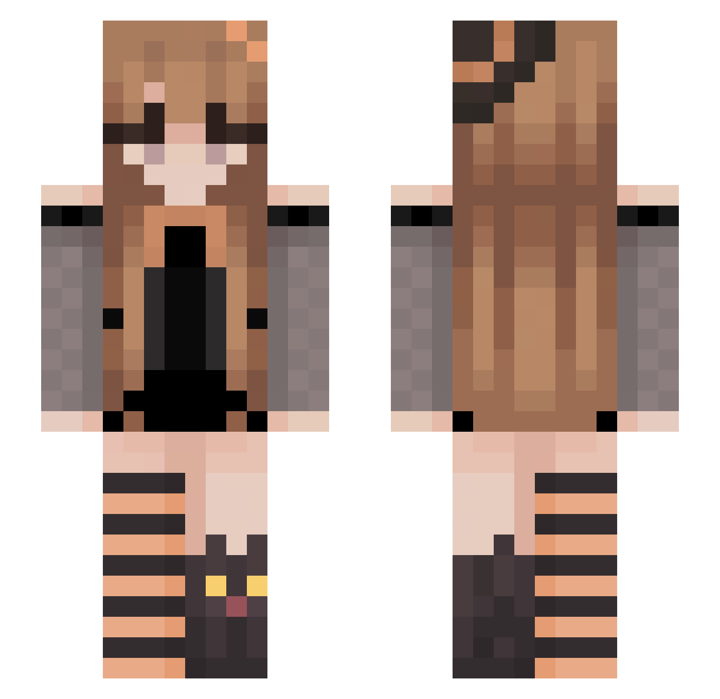 xxlucyx3 Minecraft skin, front and back view