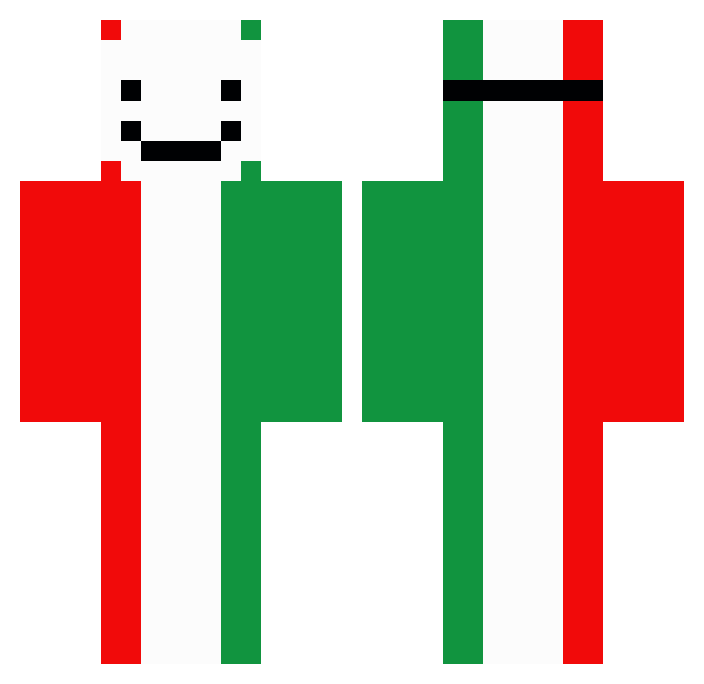 WildJok3r Minecraft skin, front and back view