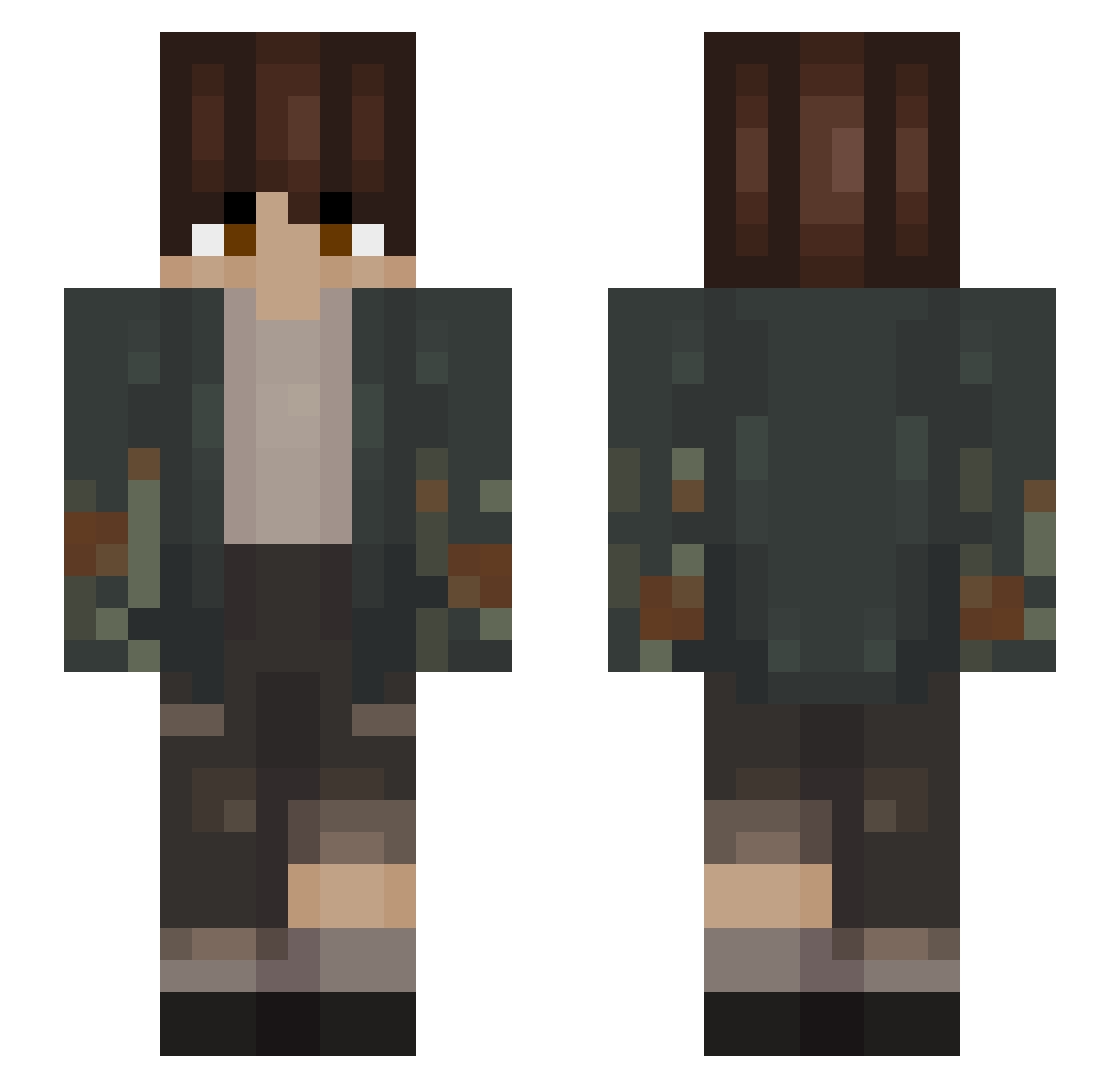 sxdow Minecraft skin, front and back view