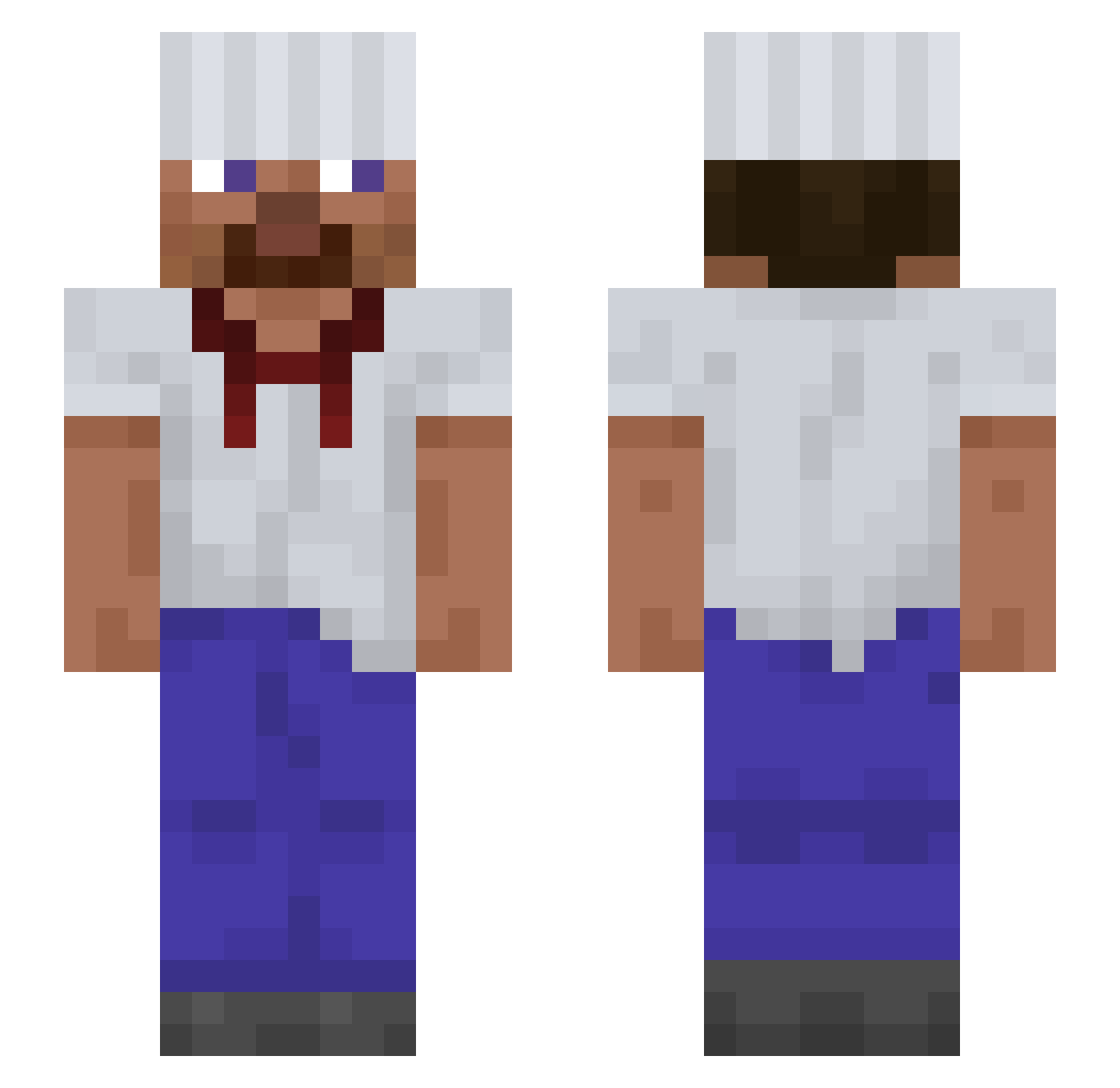 kiwzyaka Minecraft skin, front and back view