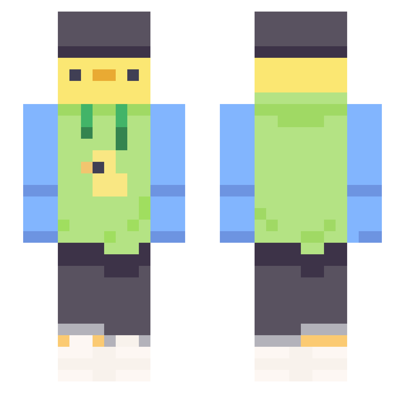 Vic1567 Minecraft skin, front and back view