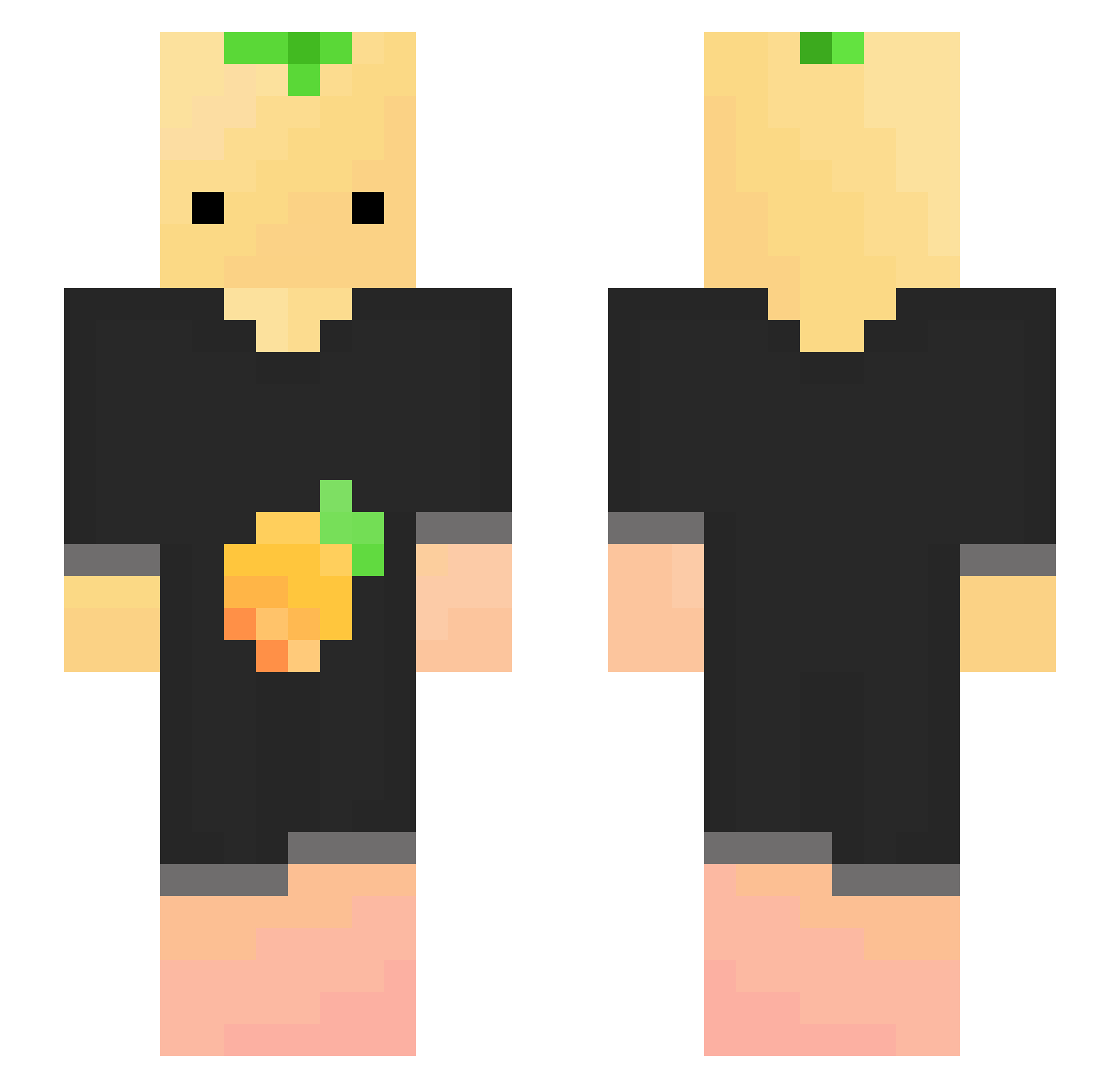 Mangoliin Minecraft skin, front and back view