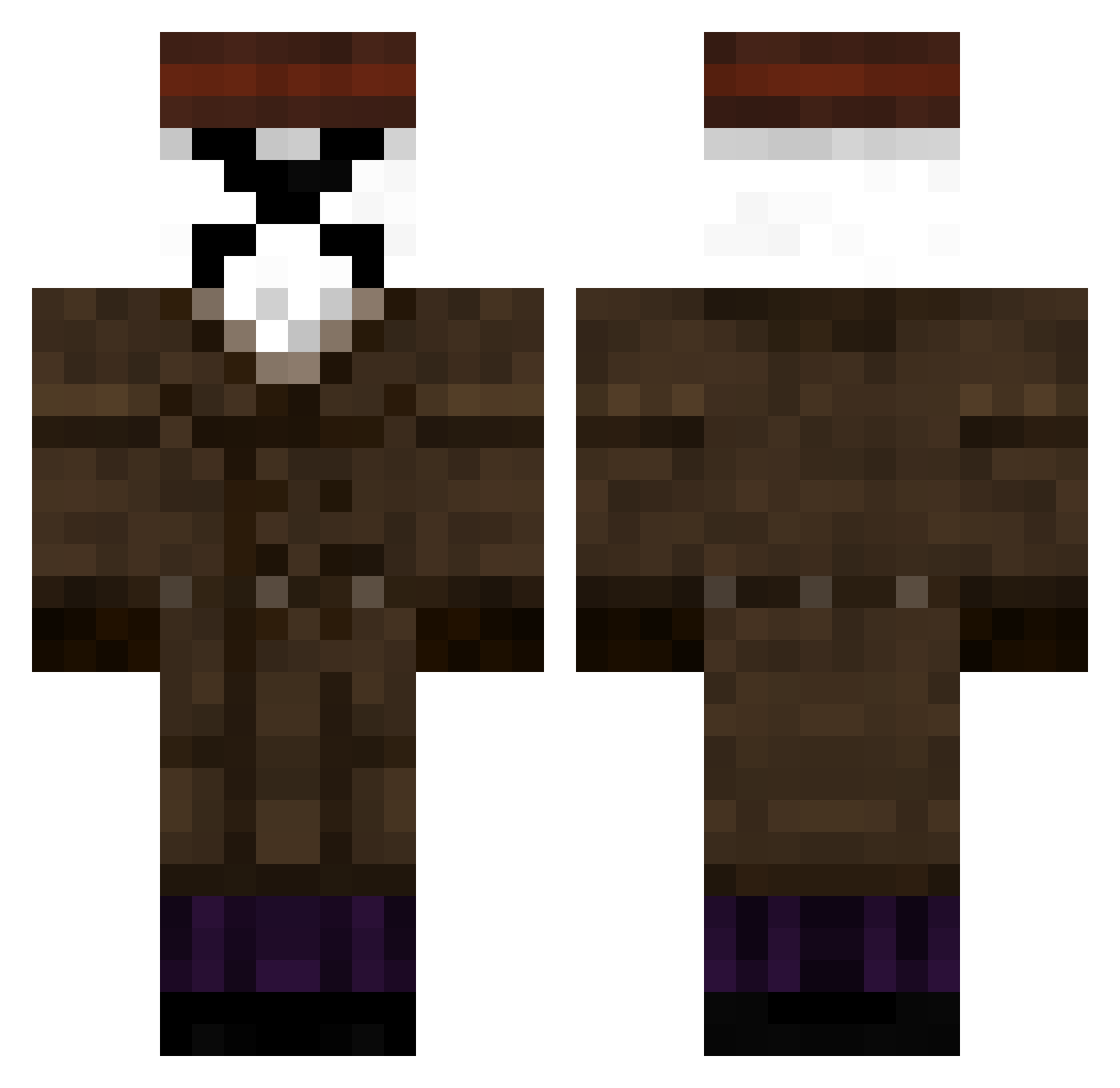 CrimsonS Minecraft skin, front and back view