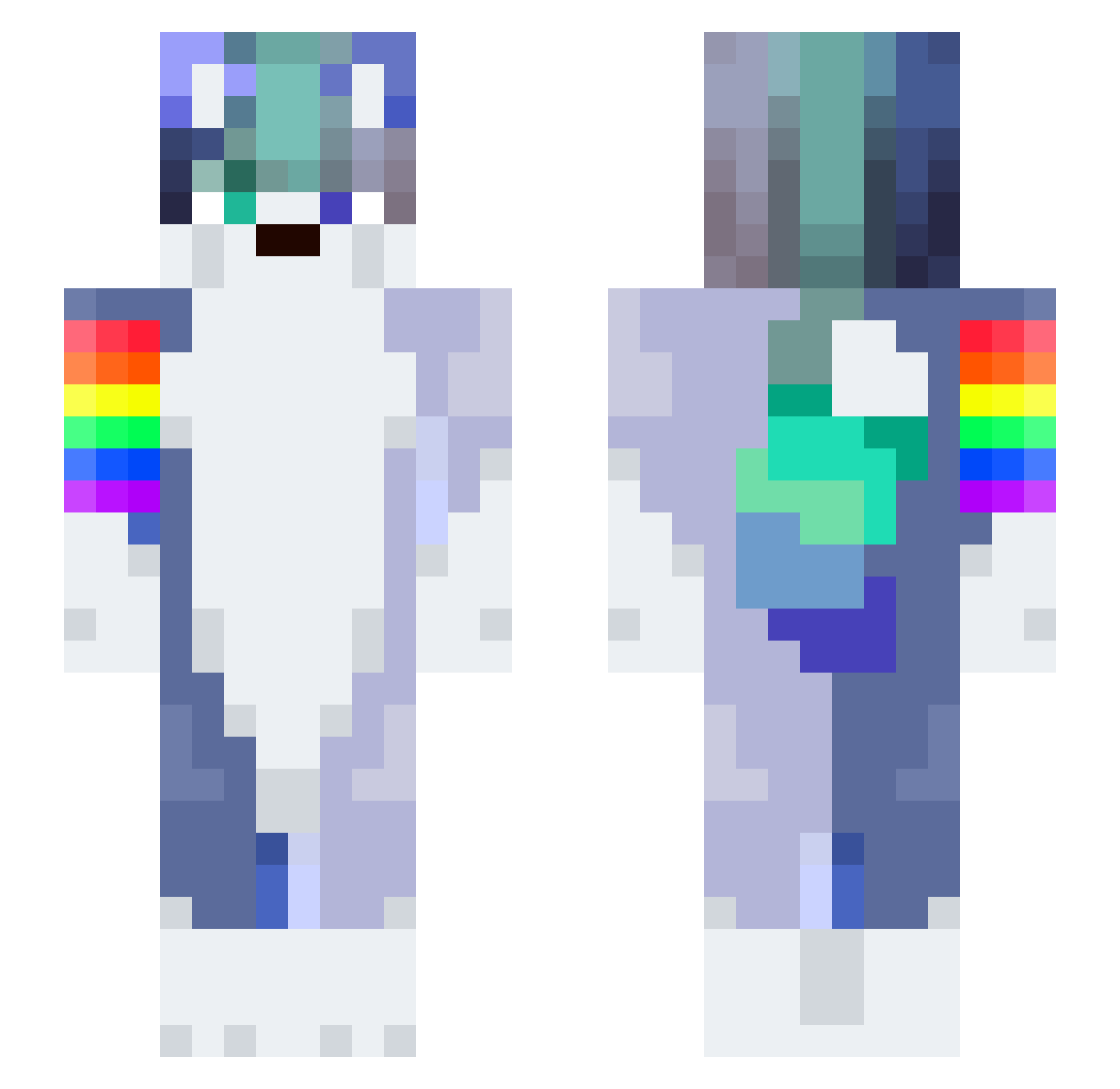 malconfort Minecraft skin, front and back view