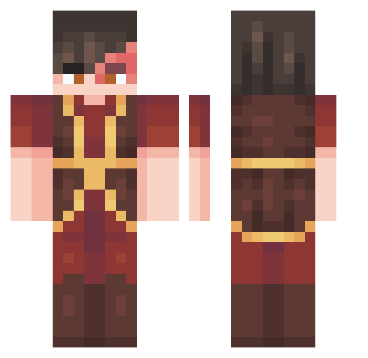 JiinJiin Minecraft skin, front and back view