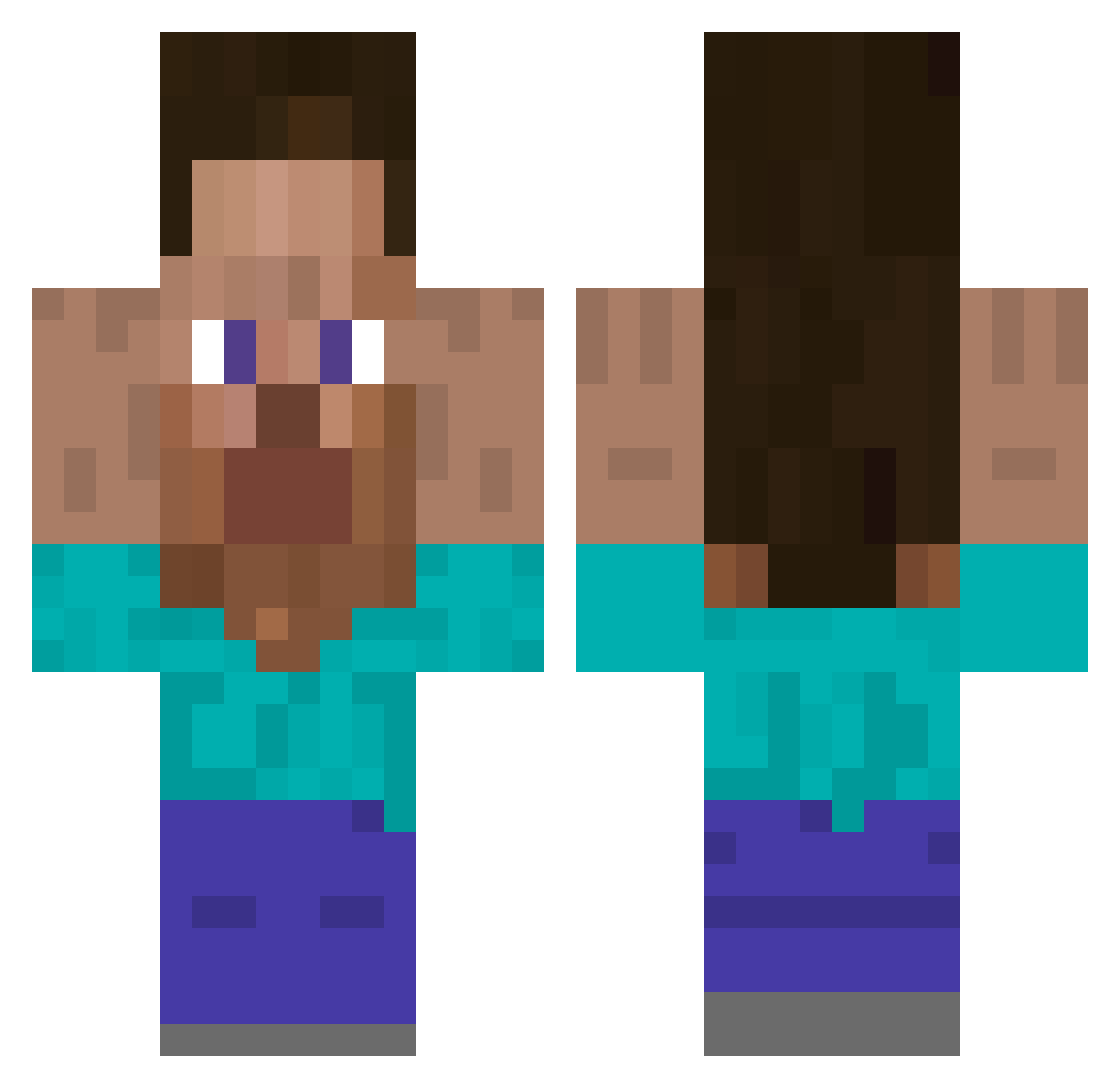 Psycholos1 Minecraft skin, front and back view