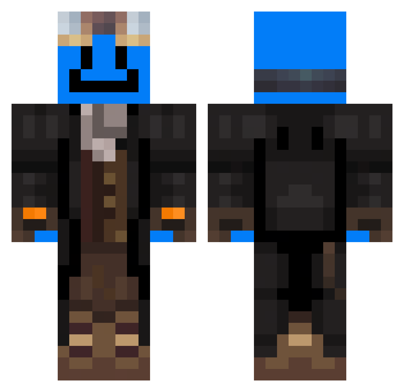 SkibidiSorrow284 Minecraft skin, front and back view