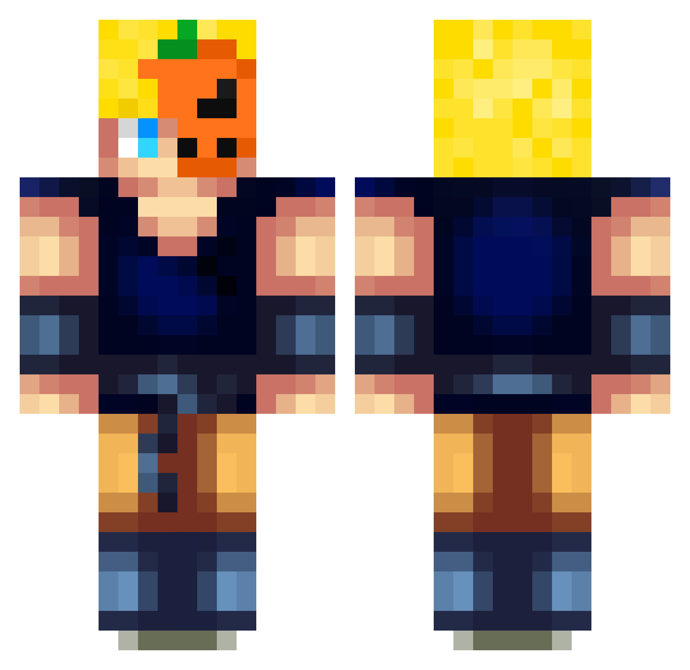 SurryAlPowerTheR Minecraft skin, front and back view