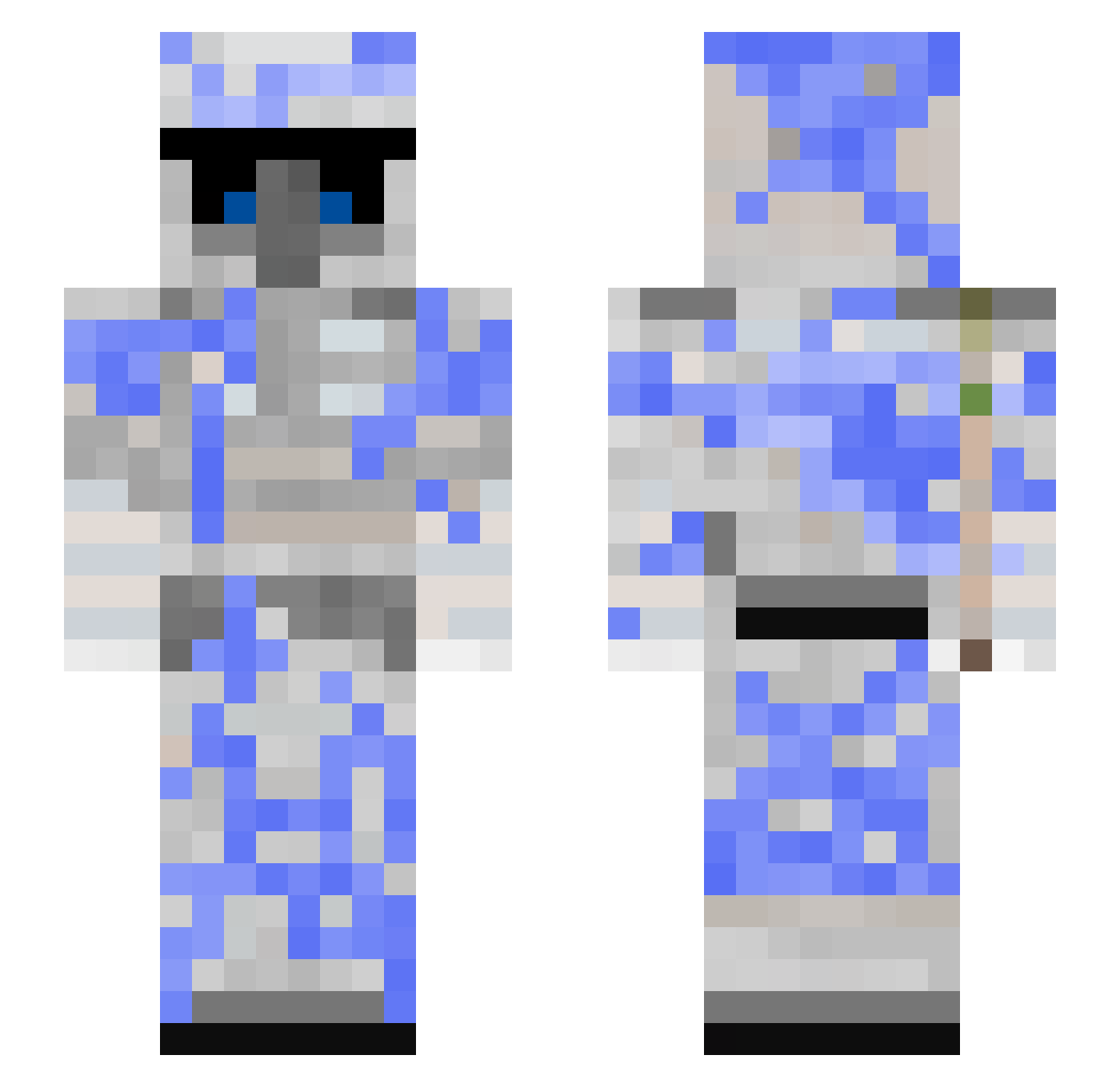 Qramit Minecraft skin, front and back view