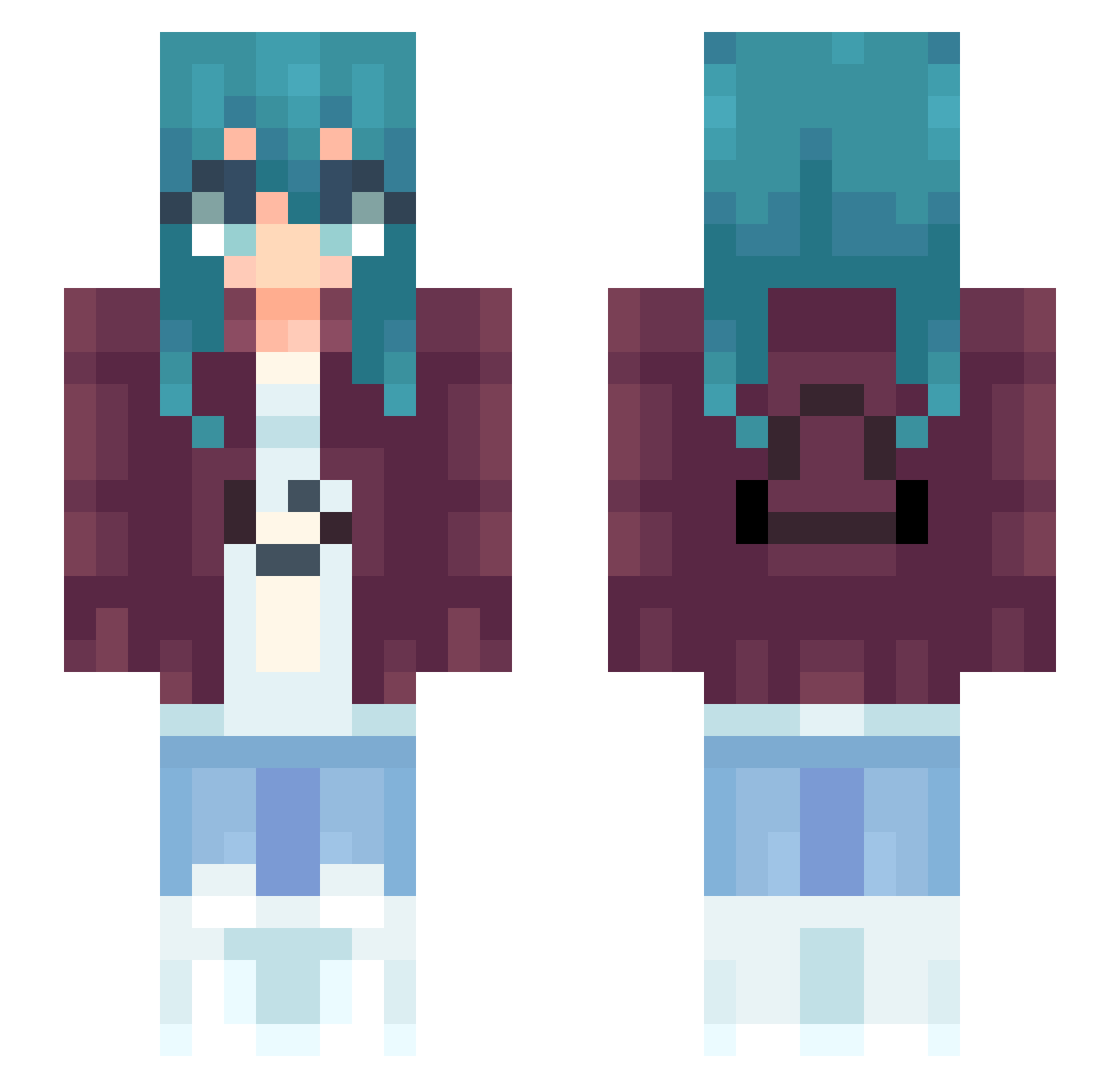 SuperPolite Minecraft skin, front and back view