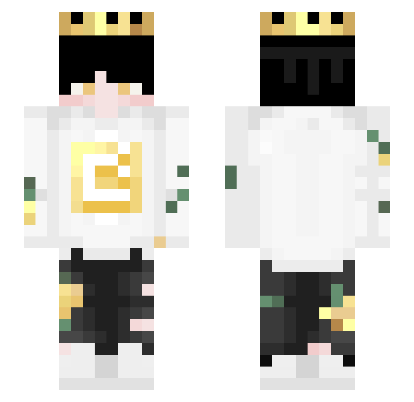 liffue Minecraft skin, front and back view