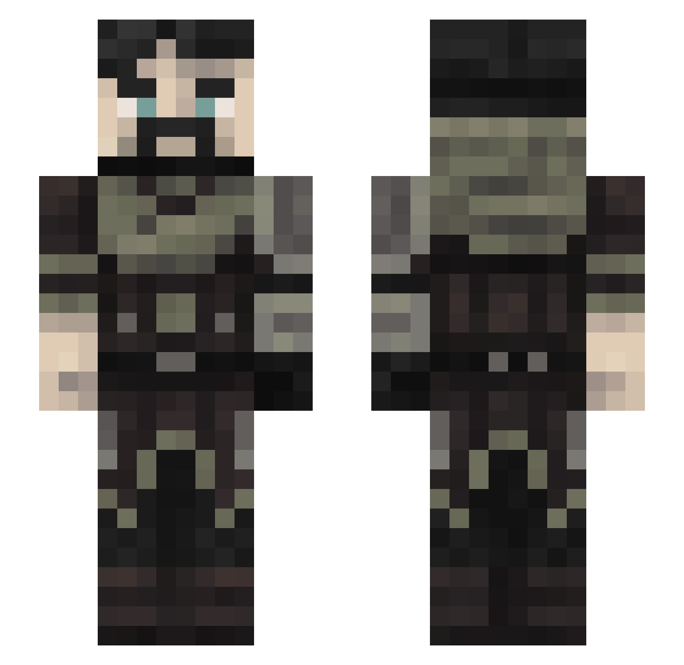 Radlad Minecraft skin, front and back view