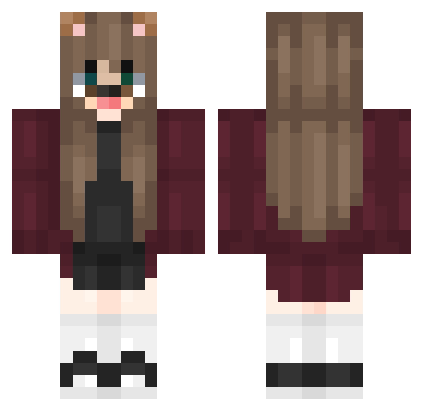 One Minecraft skin, front and back view