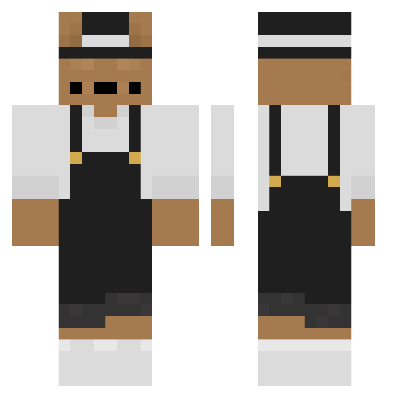 Rapidamente Minecraft skin, front and back view