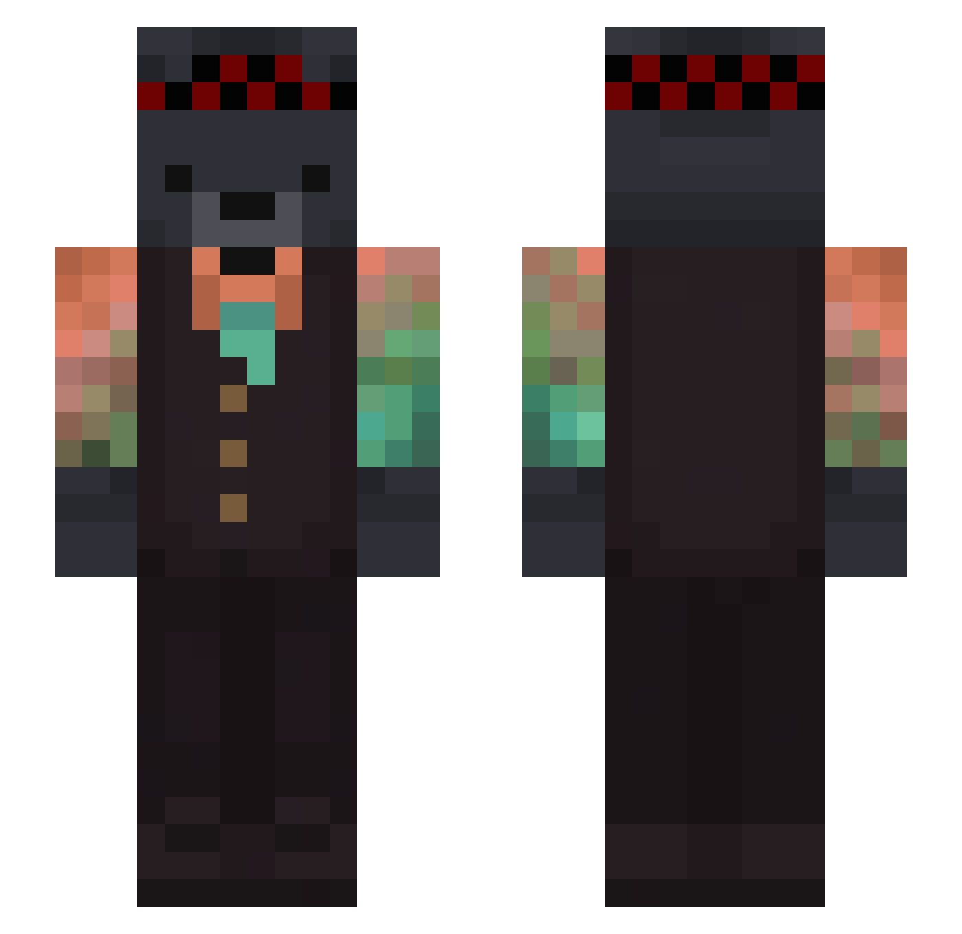P4rzl1503 Minecraft skin, front and back view