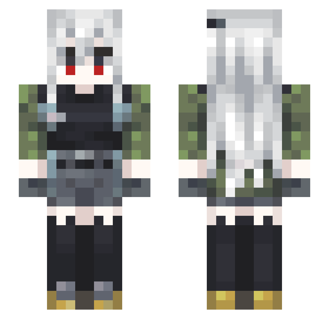 _Kasumi_Toyama_ Minecraft skin, front and back view