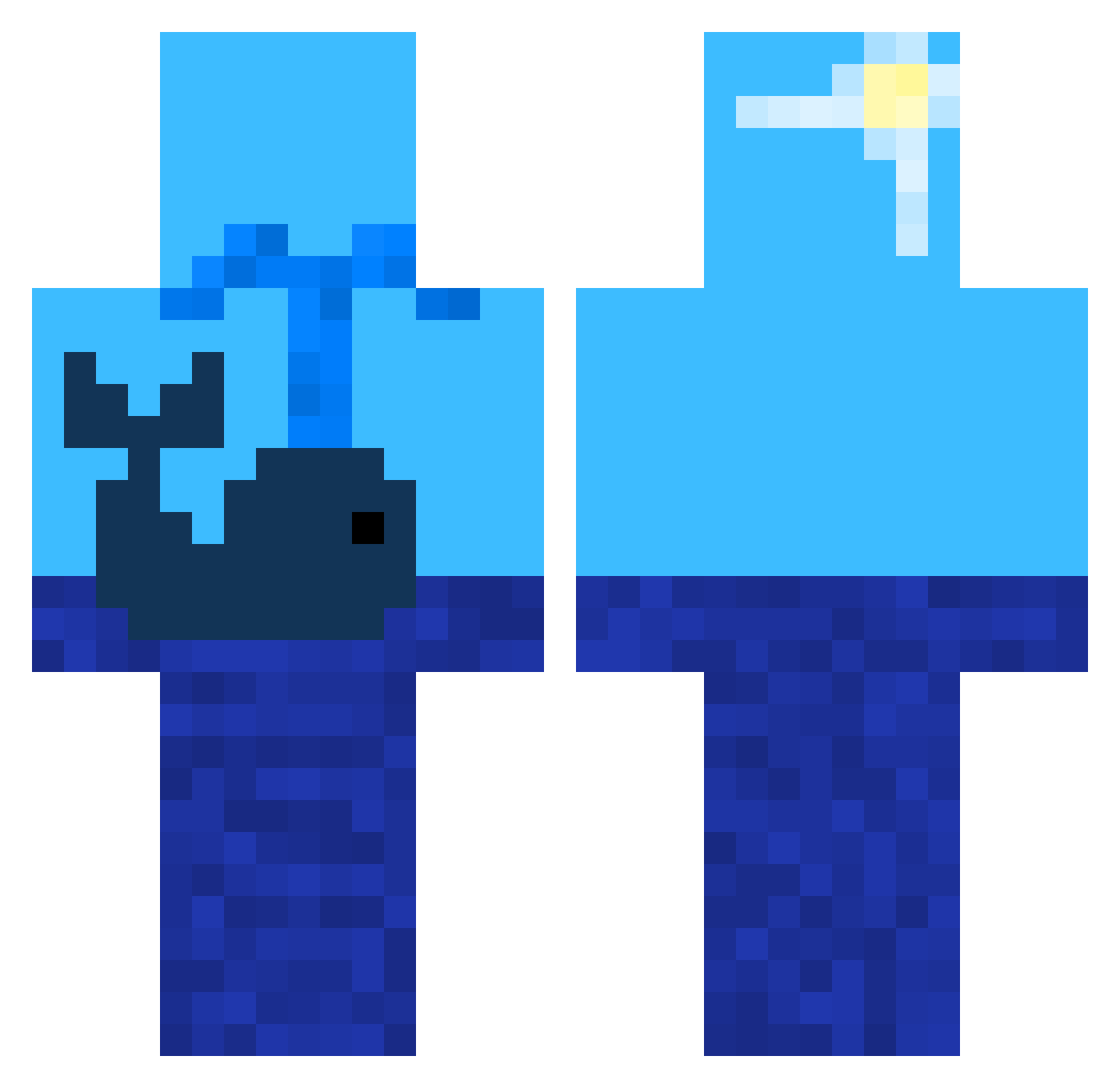okpao Minecraft skin, front and back view