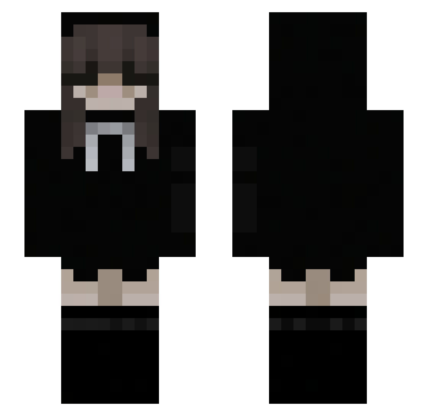shandian666 Minecraft skin, front and back view