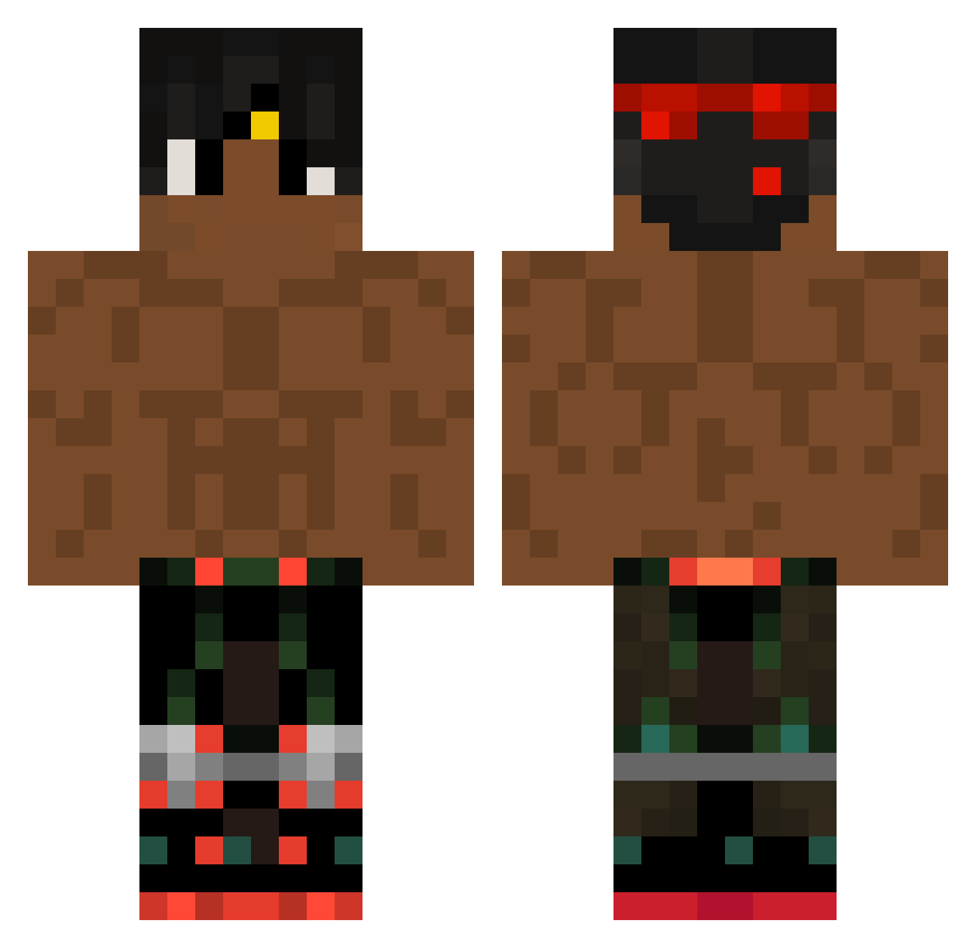 Kanji_Sensei Minecraft skin, front and back view