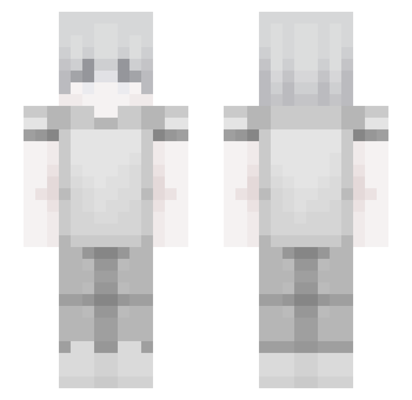 oknebula Minecraft skin, front and back view