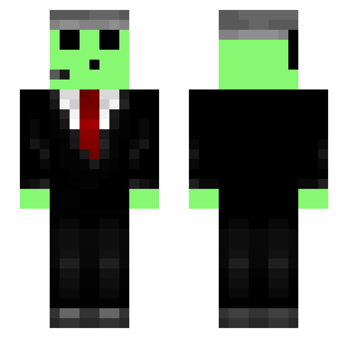 Assisted Minecraft skin, front and back view