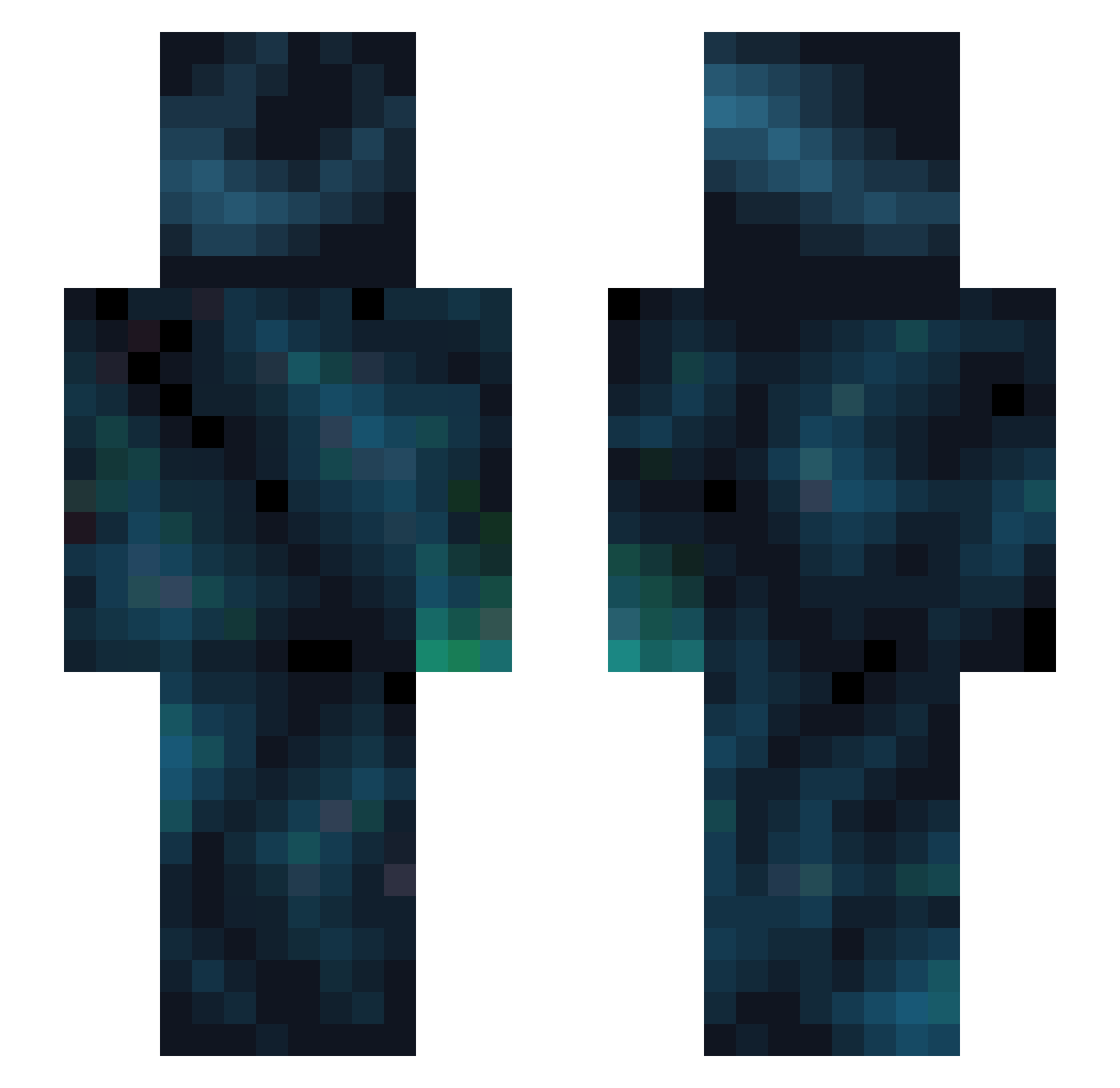 salination Minecraft skin, front and back view