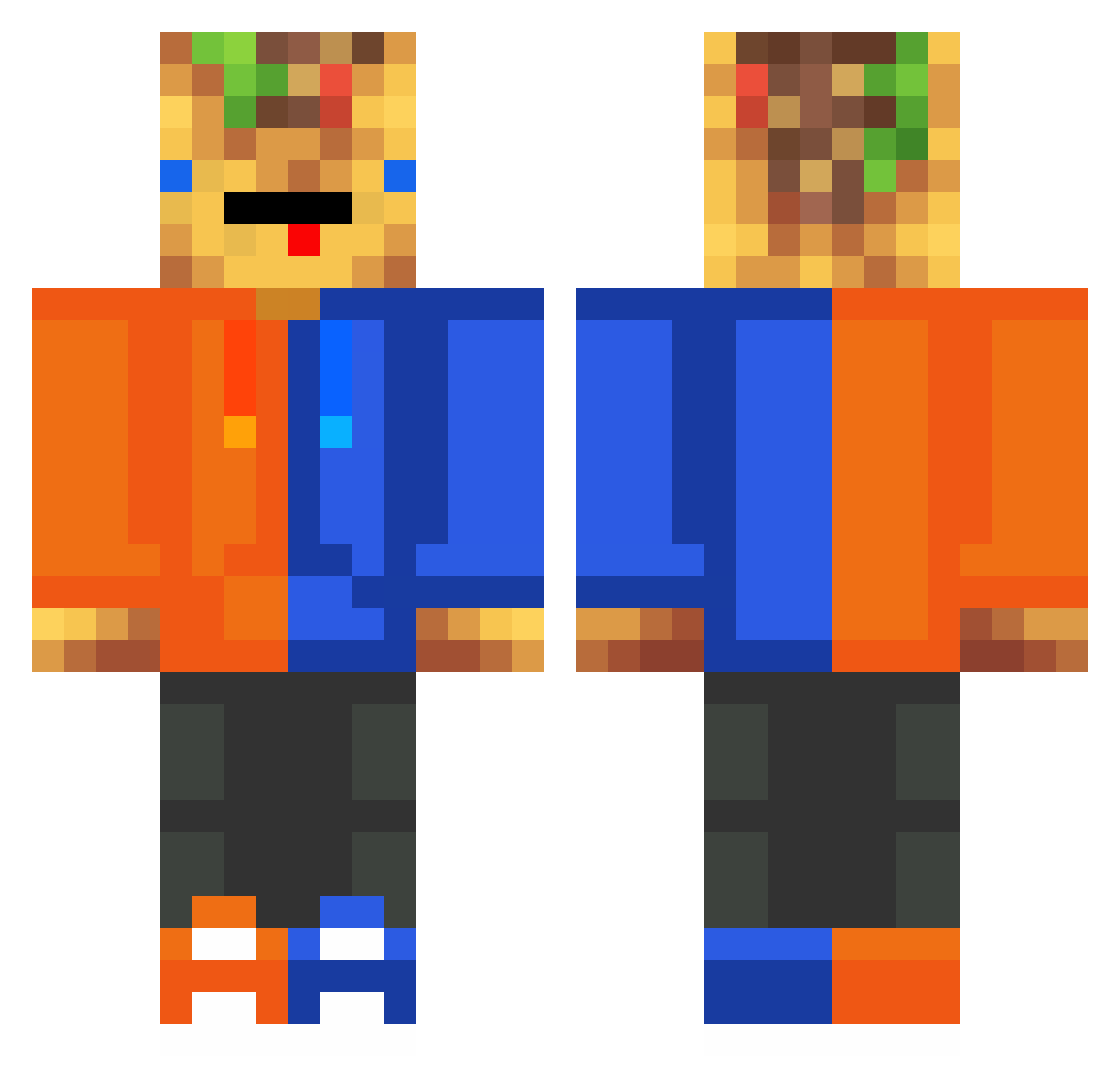 TacoNaks Minecraft skin, front and back view