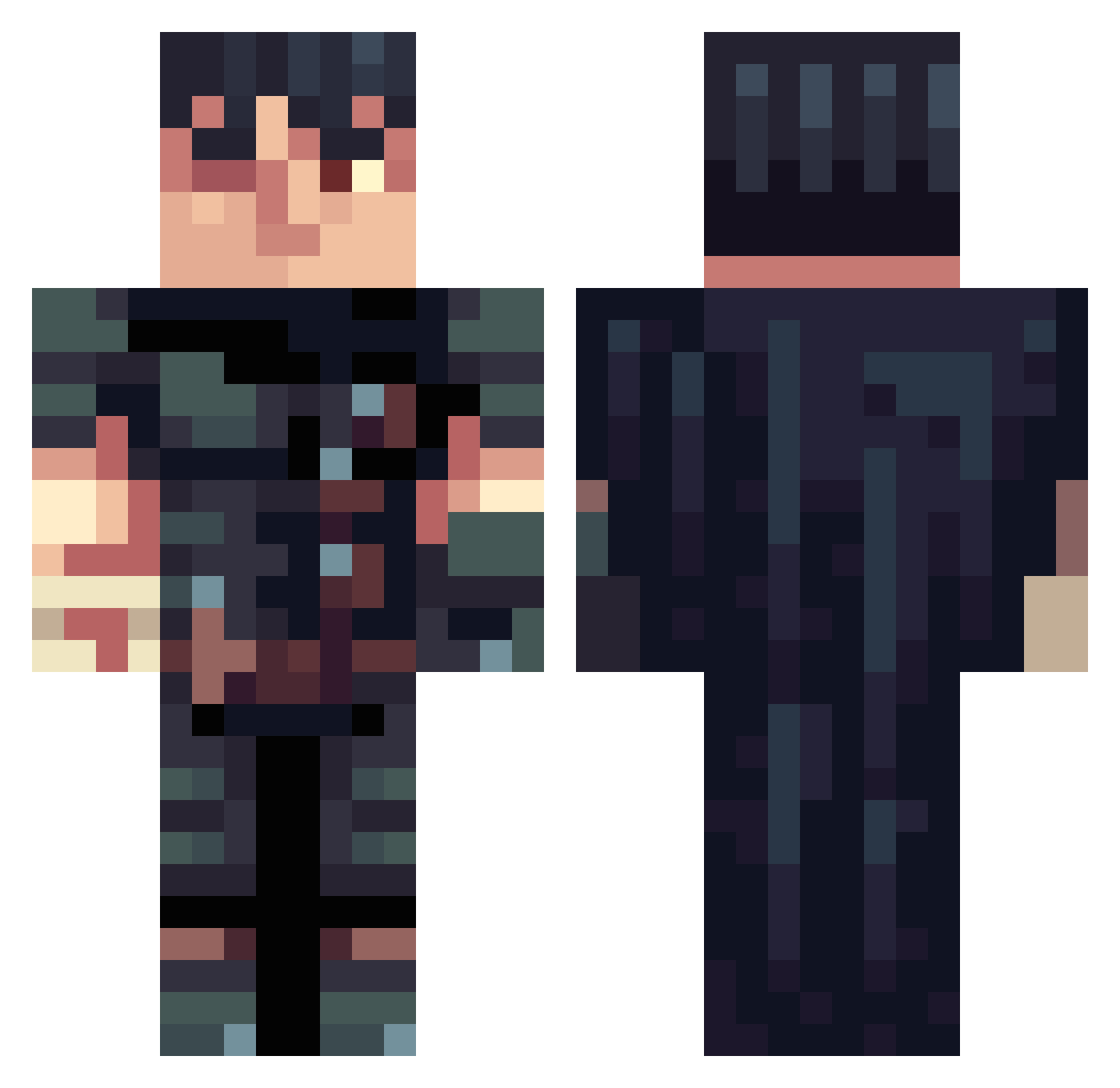 Colbster2005 Minecraft skin, front and back view