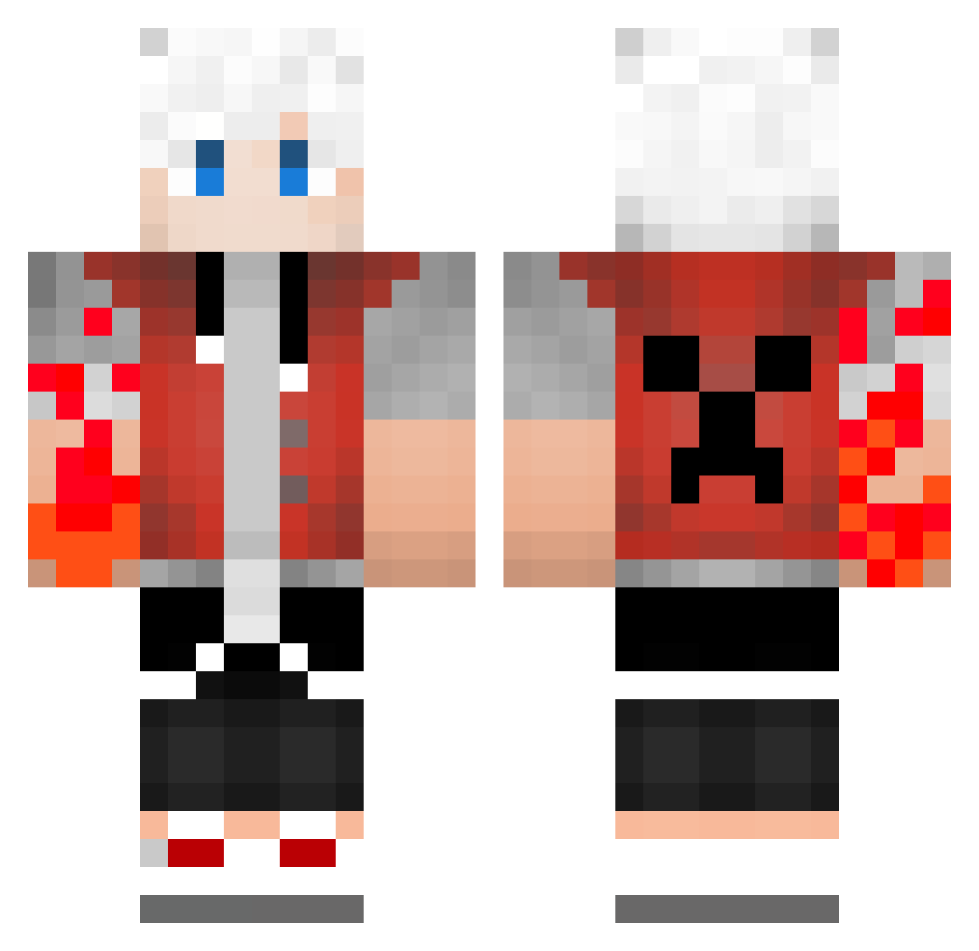 HenHenHK Minecraft skin, front and back view