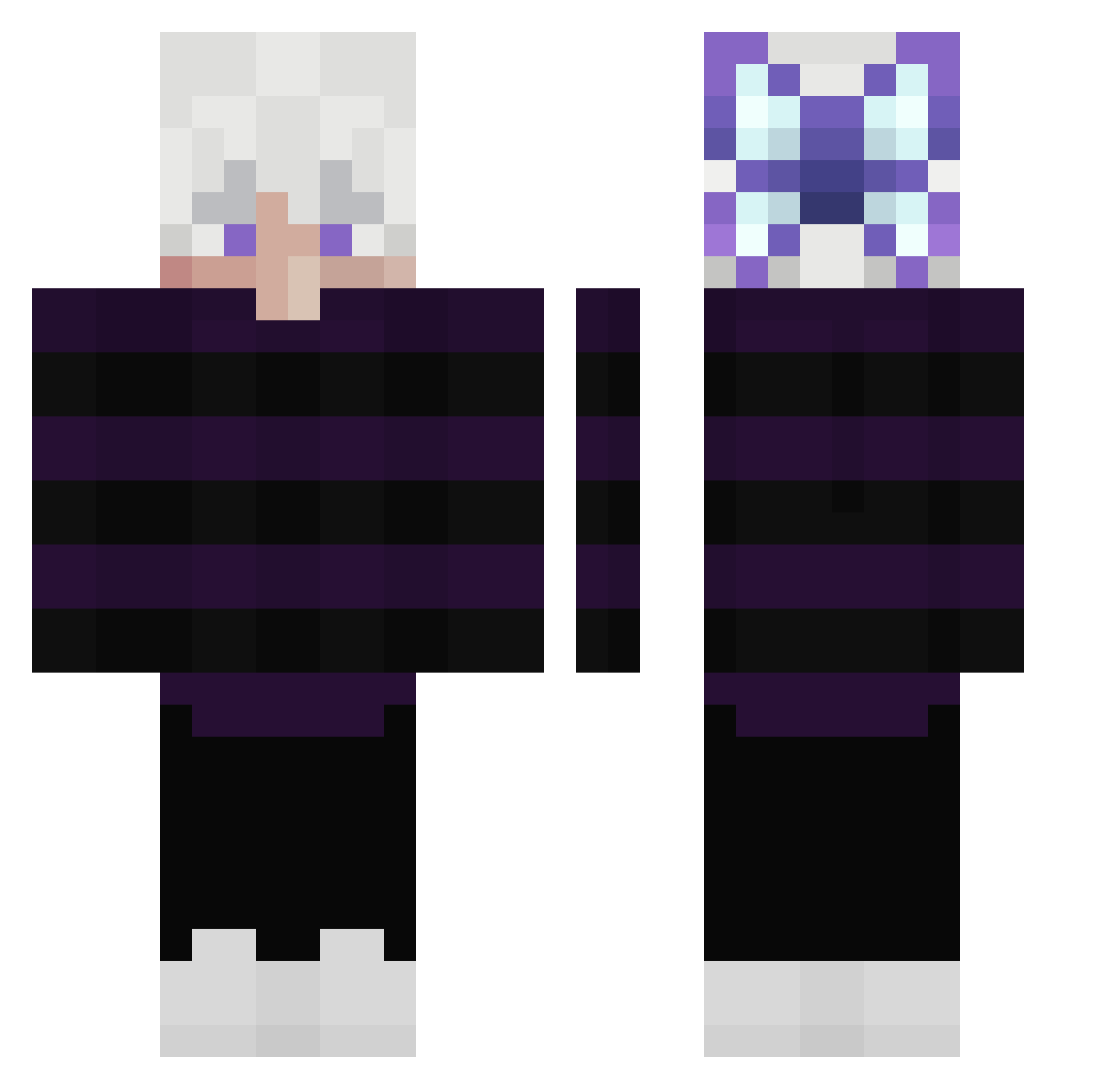 Sharpzin Minecraft skin, front and back view