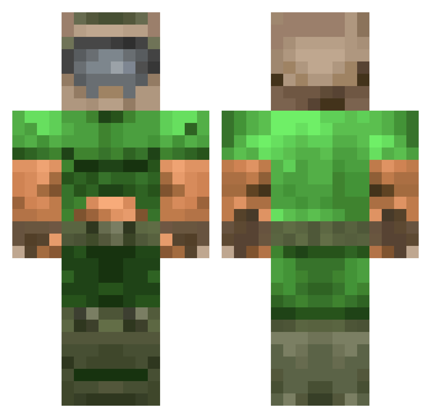 MrSasDog Minecraft skin, front and back view