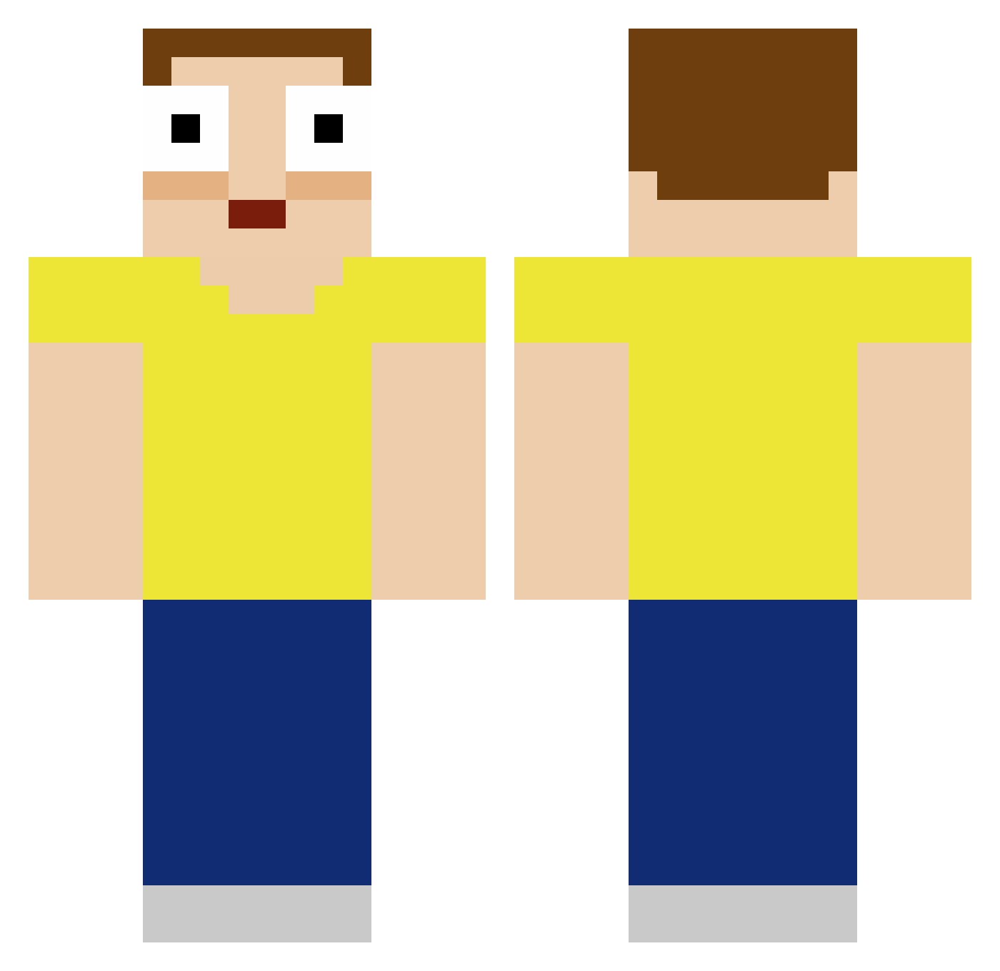 Mookseo Minecraft skin, front and back view