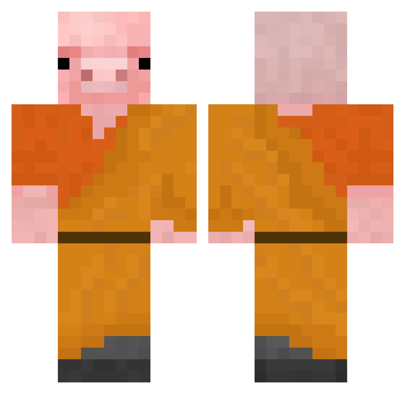 Spatzemz22 Minecraft skin, front and back view