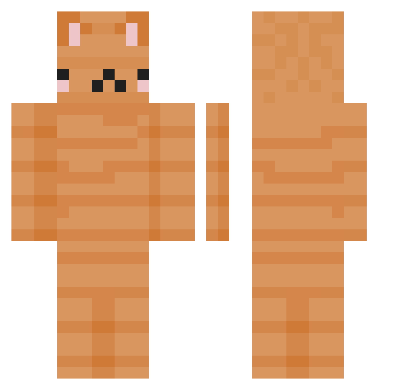 hoboman284 Minecraft skin, front and back view