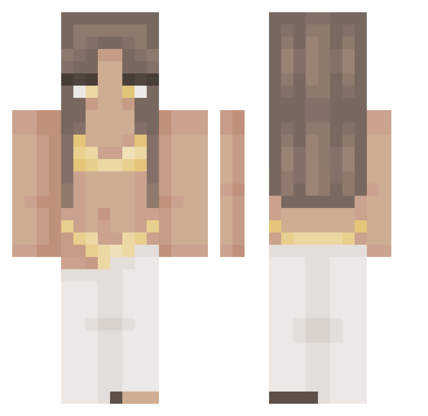 SlowTraffic Minecraft skin, front and back view