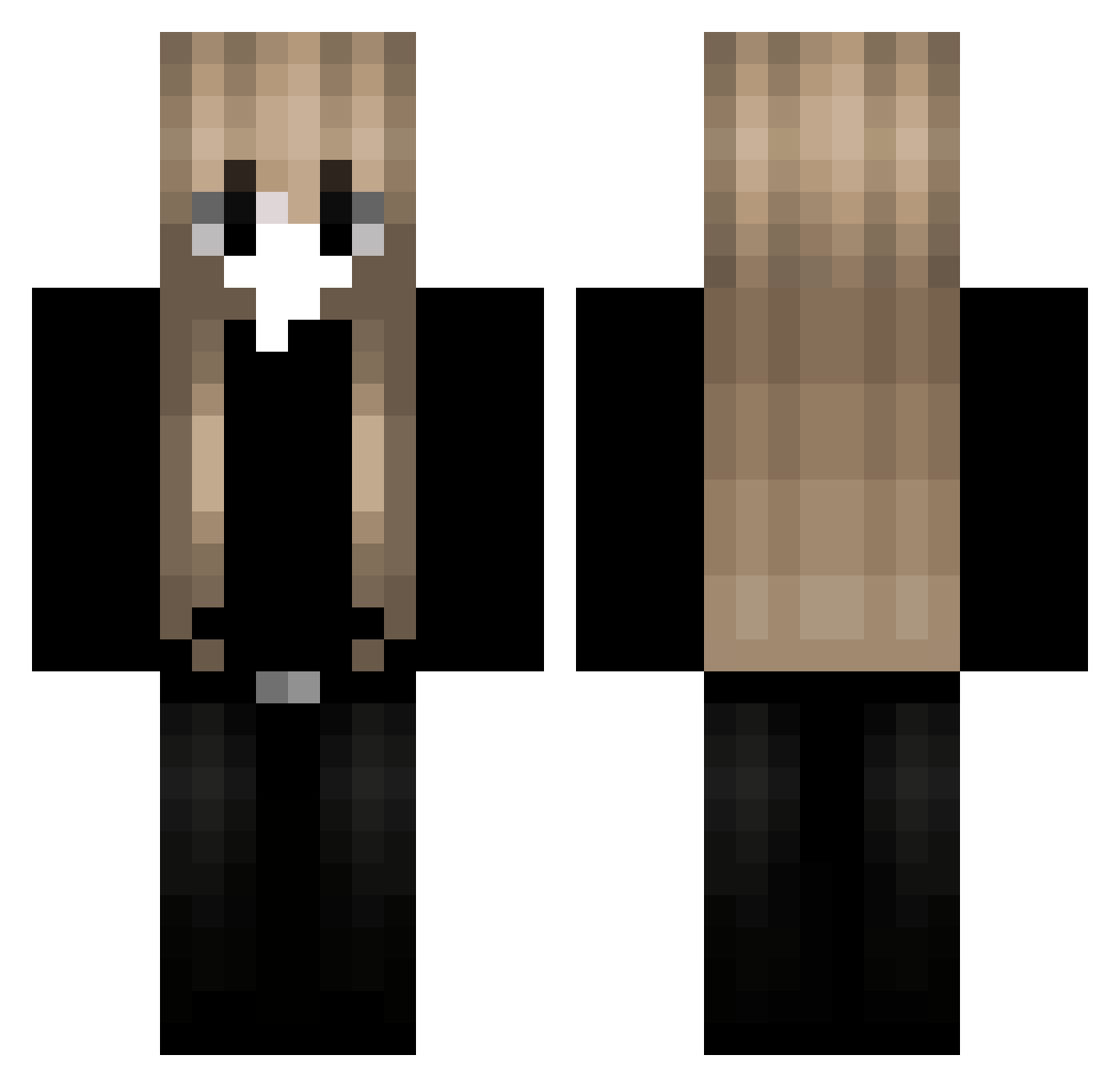 xKendra Minecraft skin, front and back view
