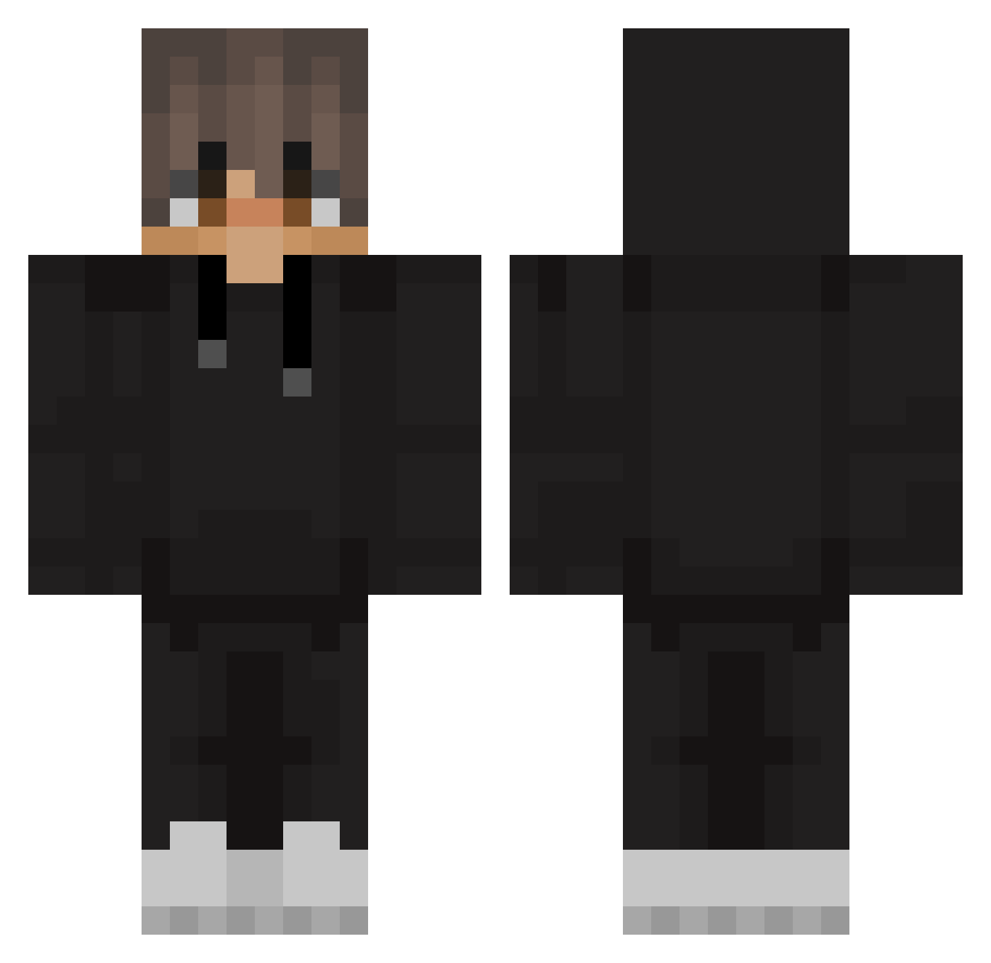 Stewee216 Minecraft skin, front and back view
