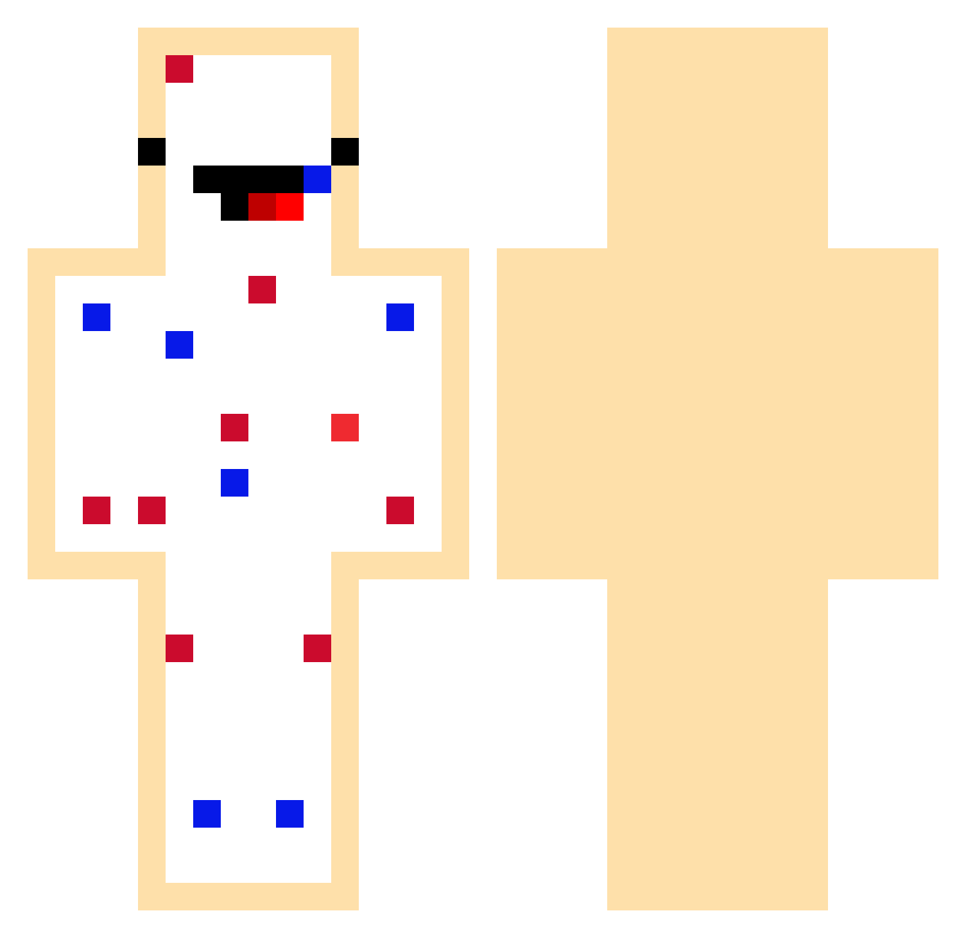 Hukali Minecraft skin, front and back view