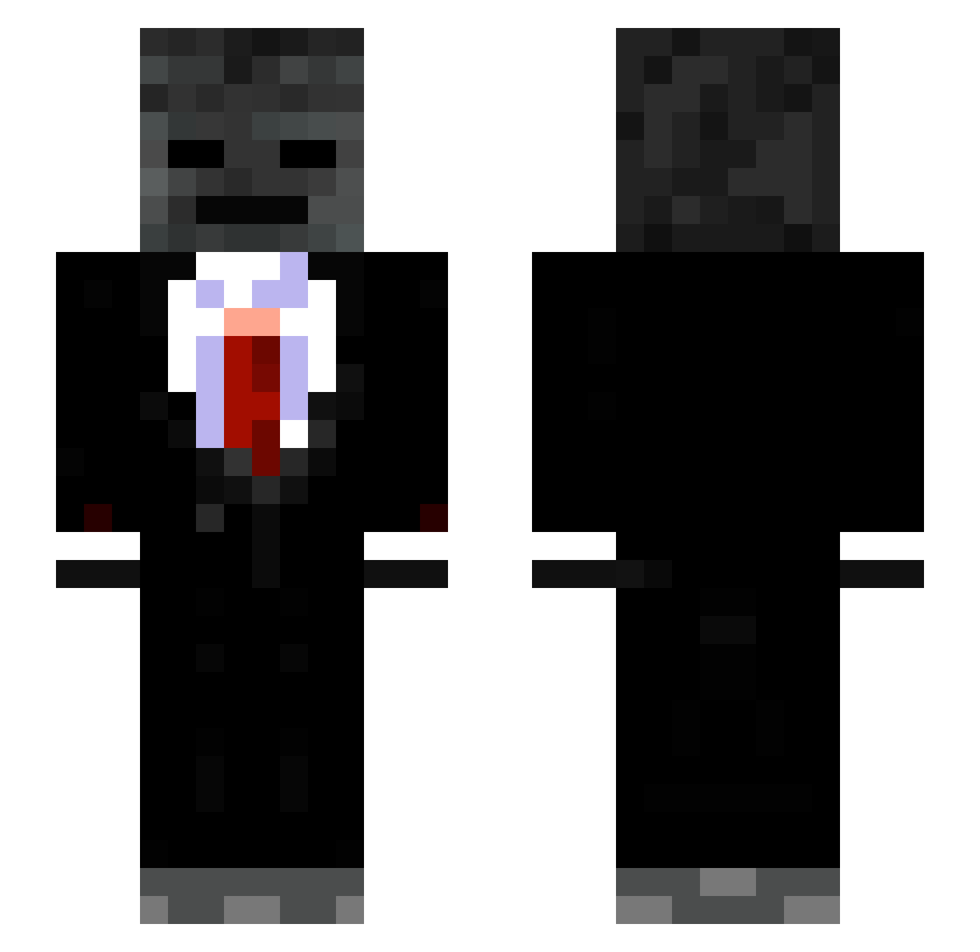 TSky1x Minecraft skin, front and back view