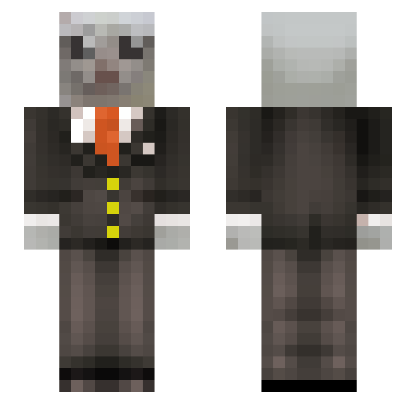 Hofugir Minecraft skin, front and back view