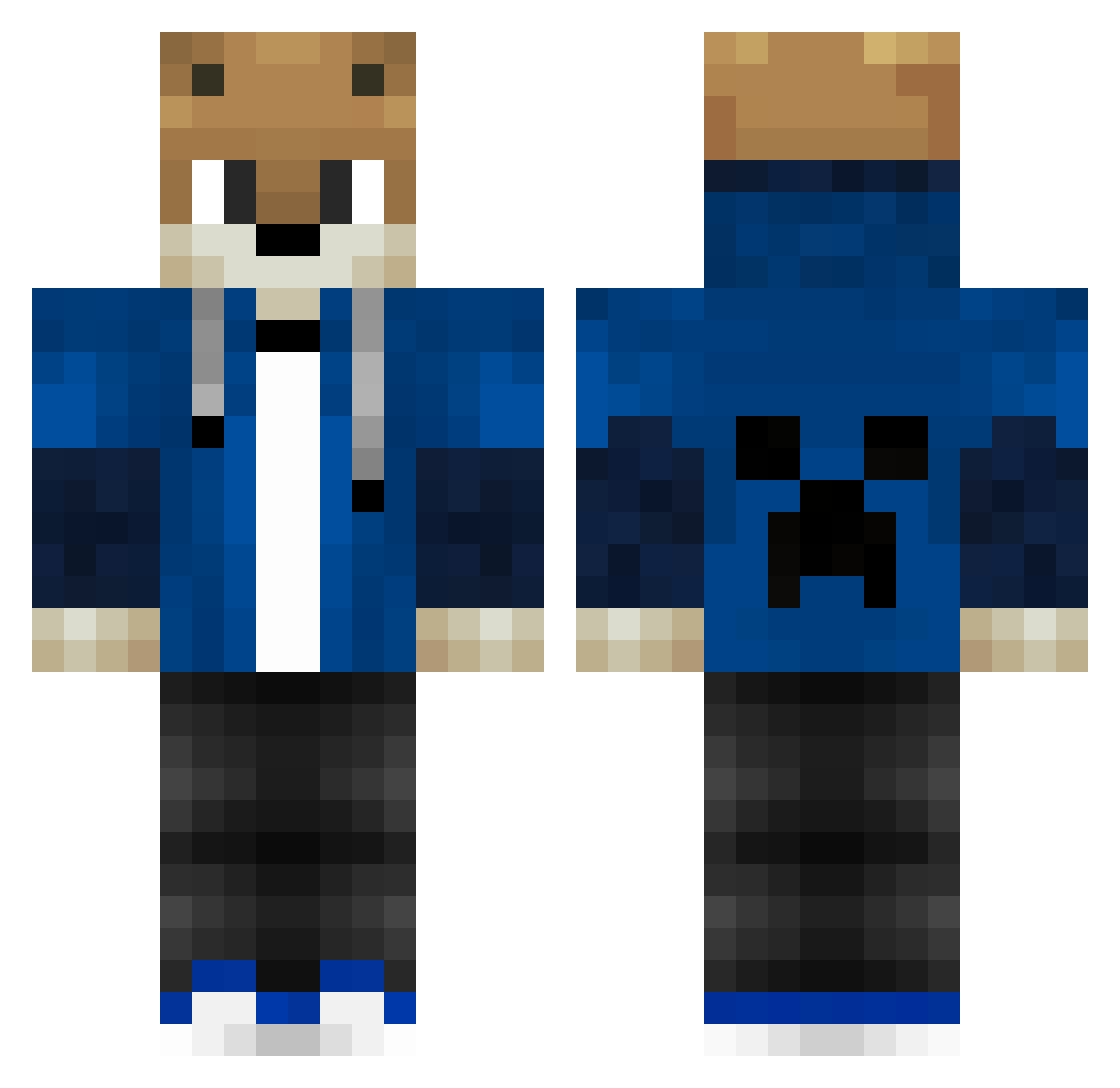 TrixDy Minecraft skin, front and back view